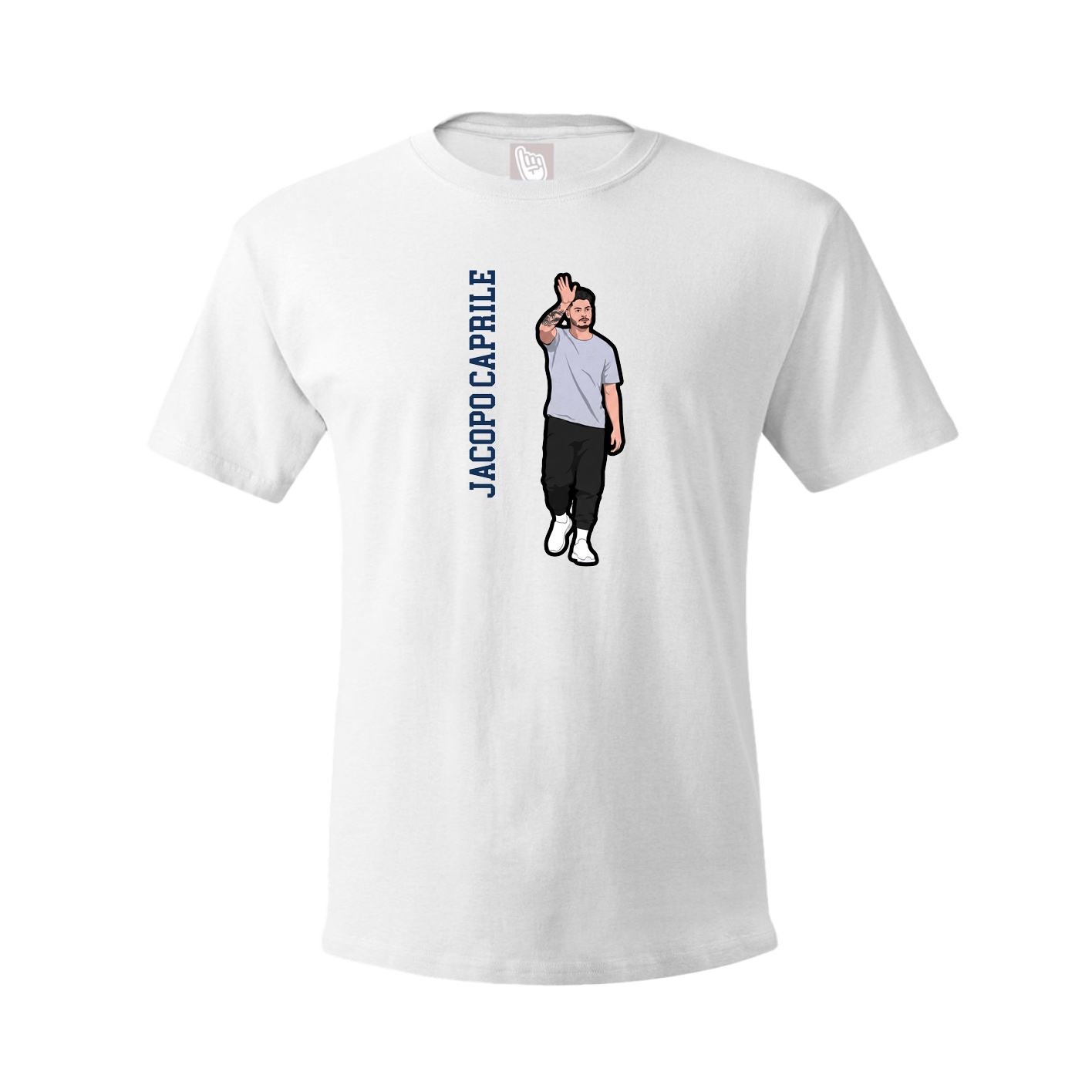 Tee — Name Vertical in White