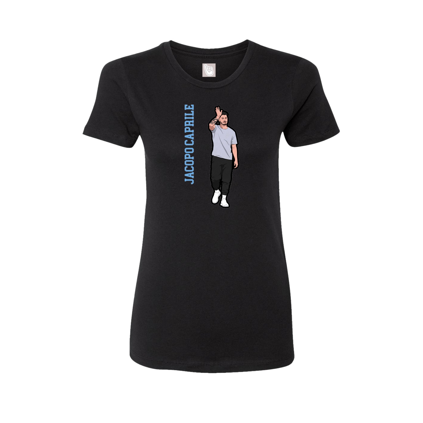 Womens Tee — Name Vertical in Black