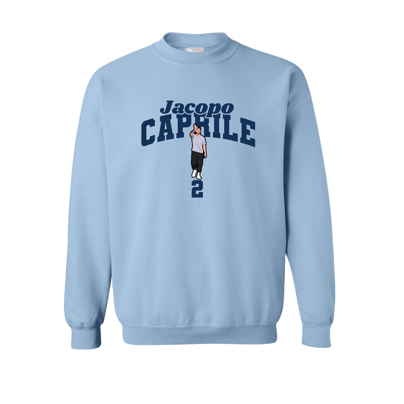 Fleece Crew — Signature Arch in Light Blue