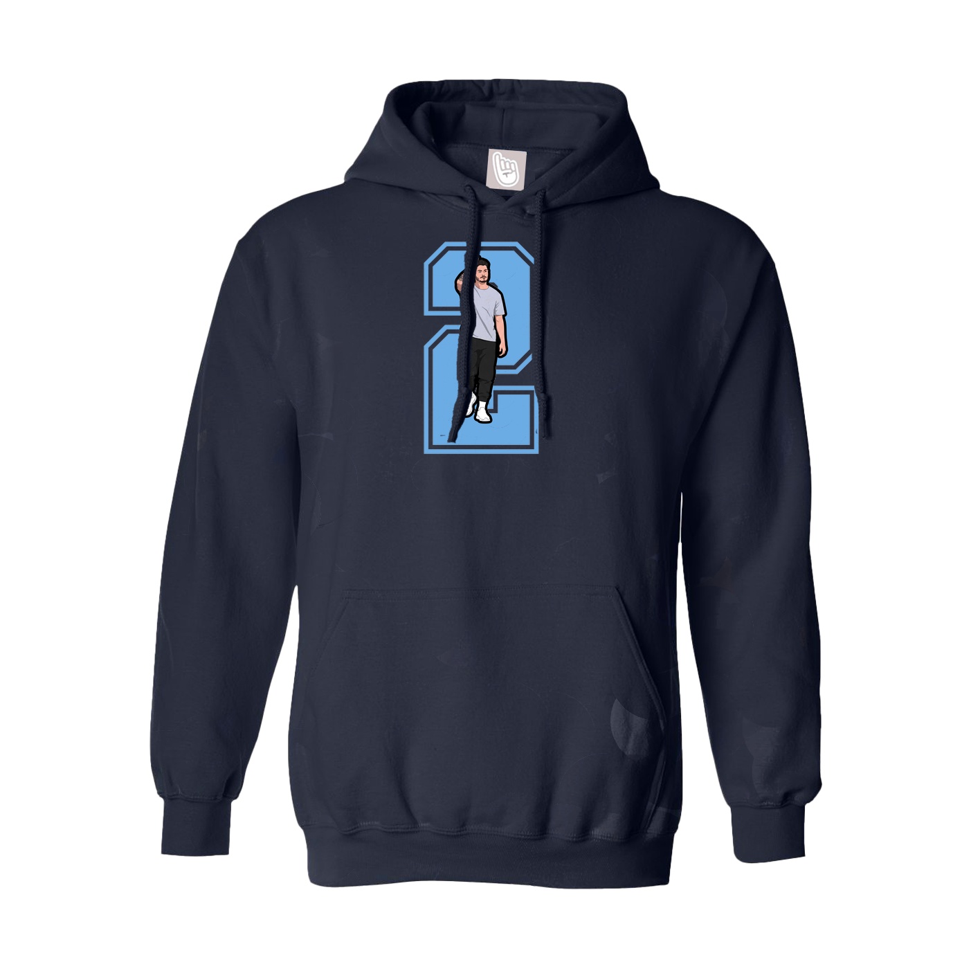 Youth Hoodie — Number in Navy