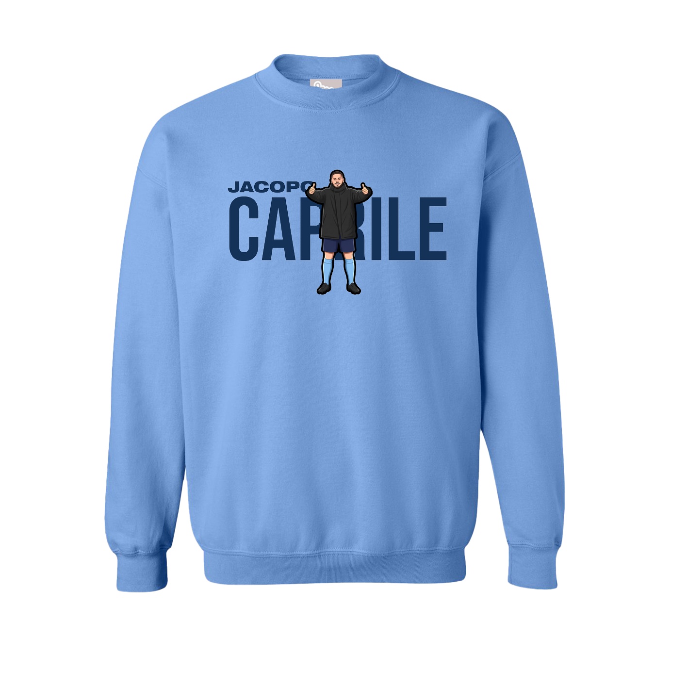 Fleece Crew — Player Name in Powder Blue