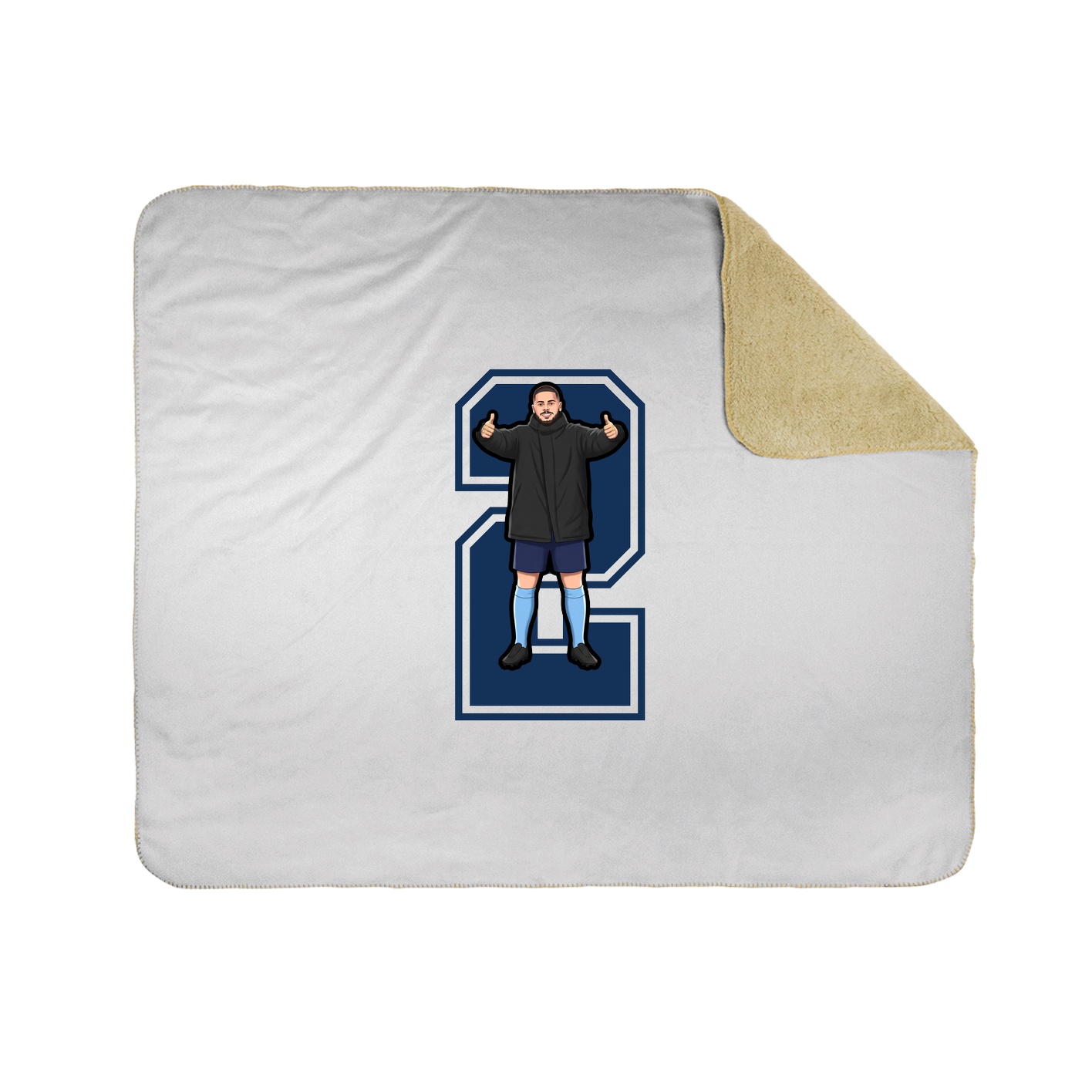 Throw Blanket — Number in White