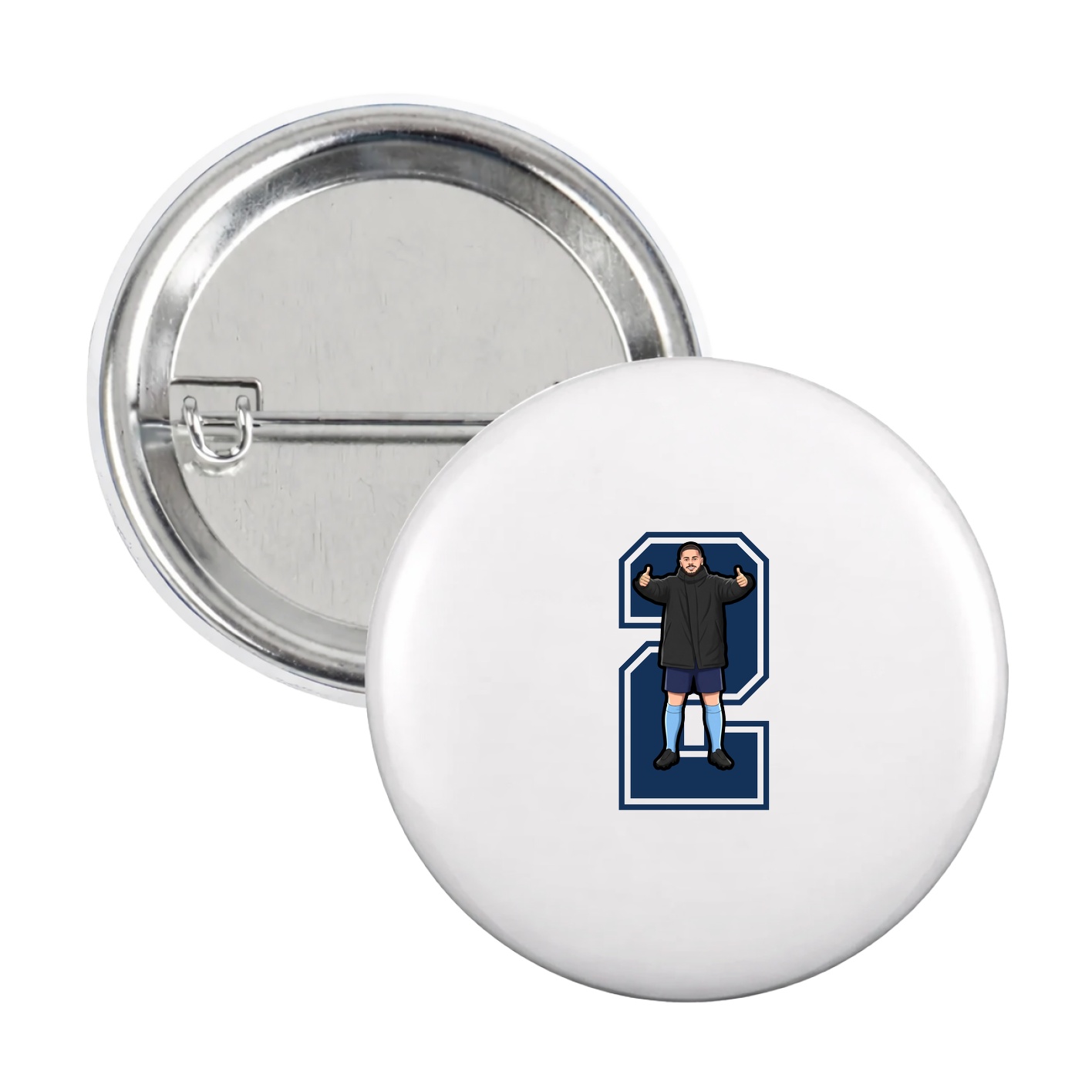 Game Day Button — Number in White