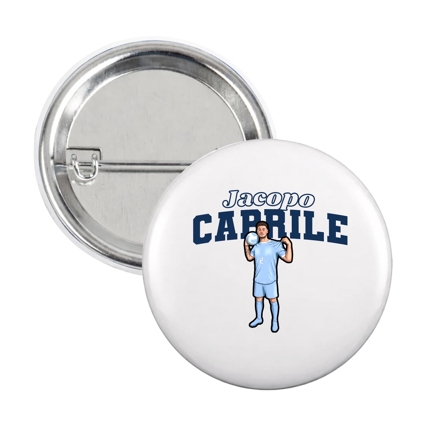 Game Day Button — Name Arch in White