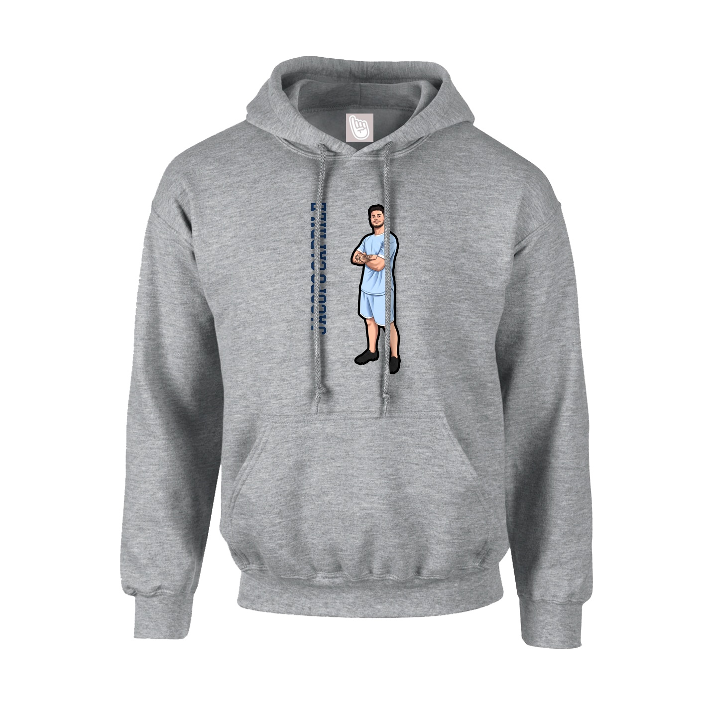 Youth Hoodie — Name Vertical in Grey