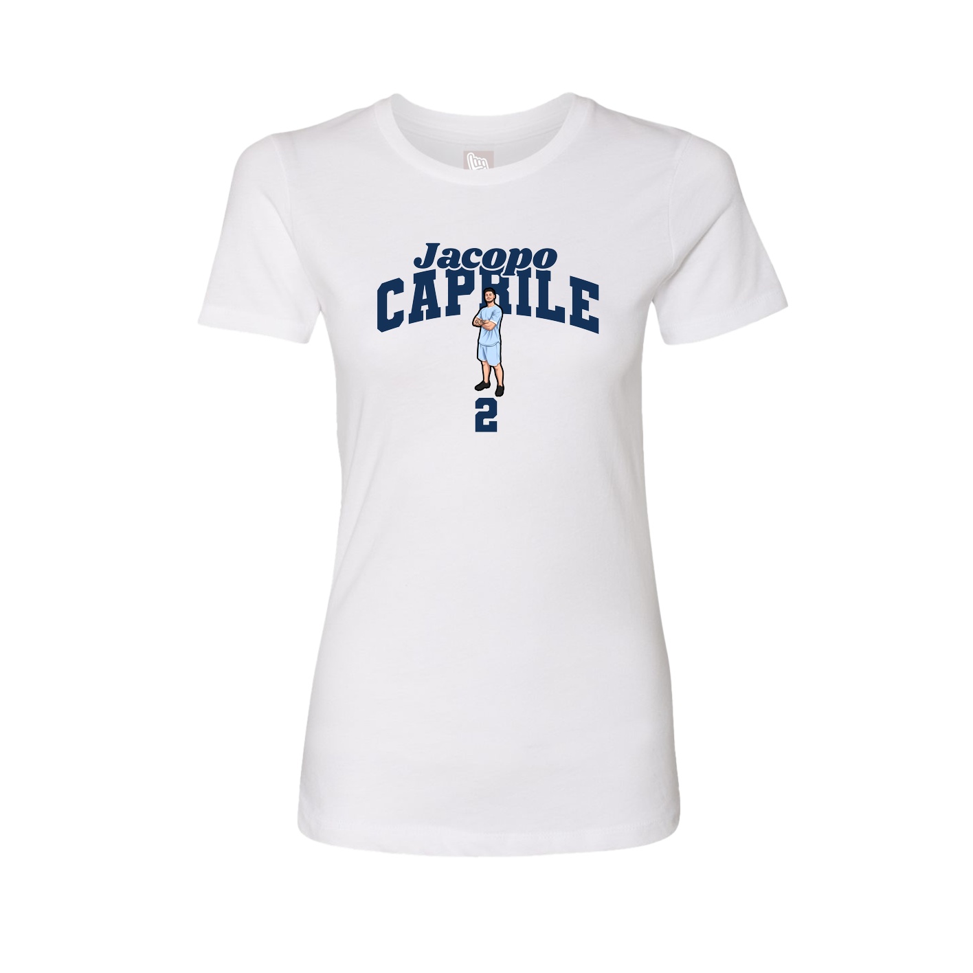 Fitted Women's Tee — Signature Arch in White