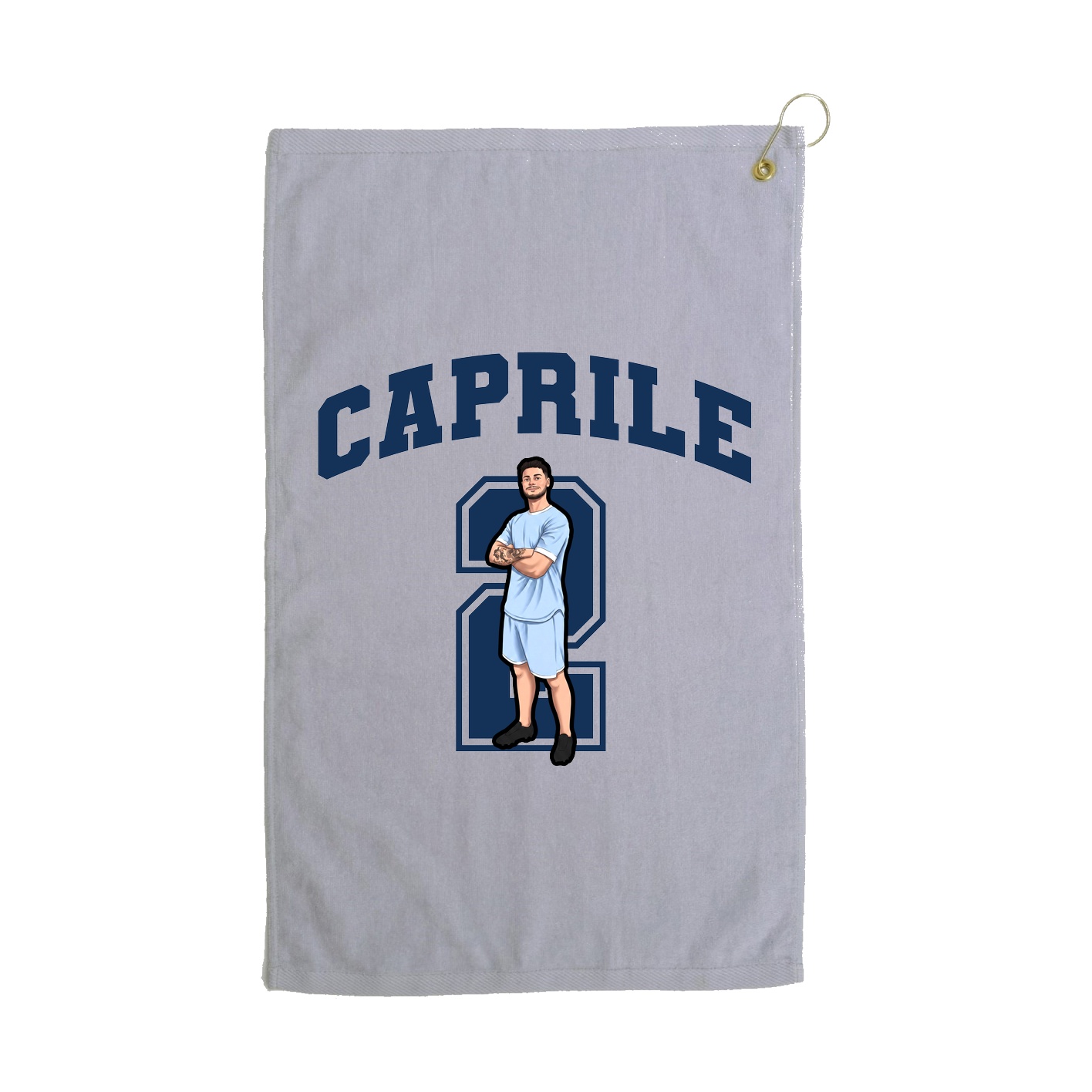 Golf Towel — Number in Grey