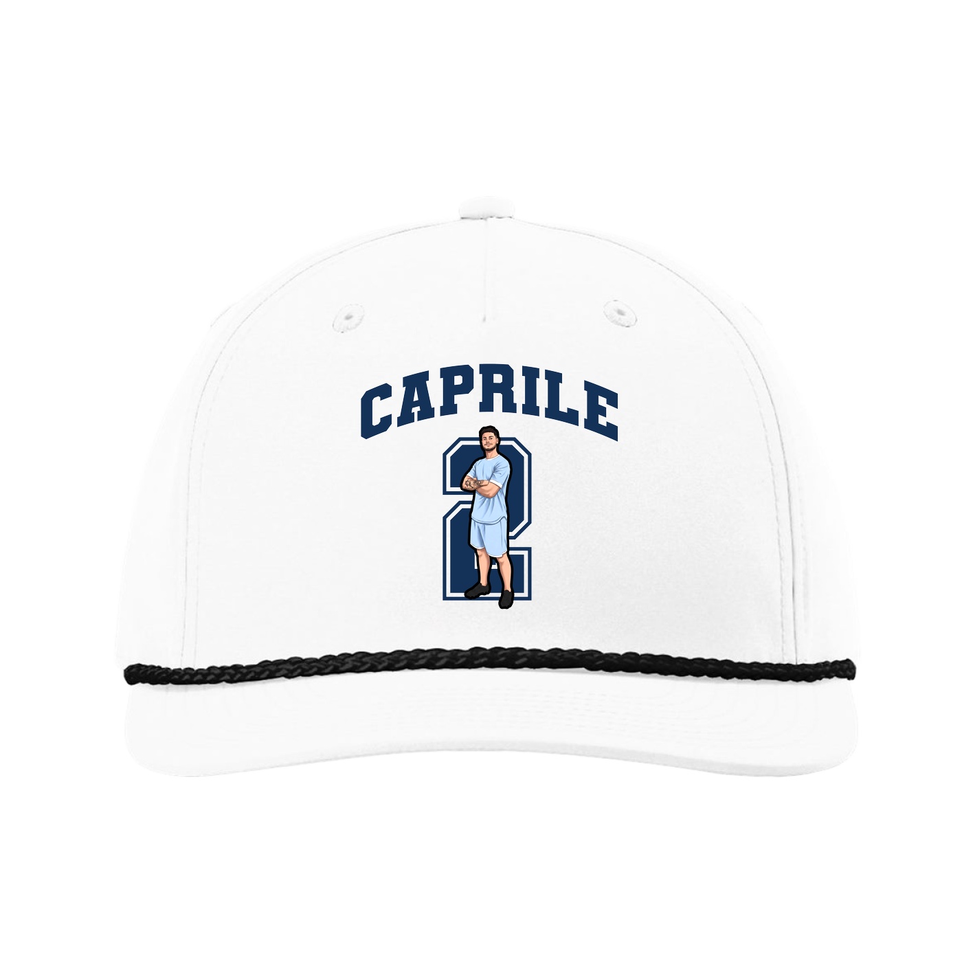 Five-Panel Classic Rope Cap — Number in White