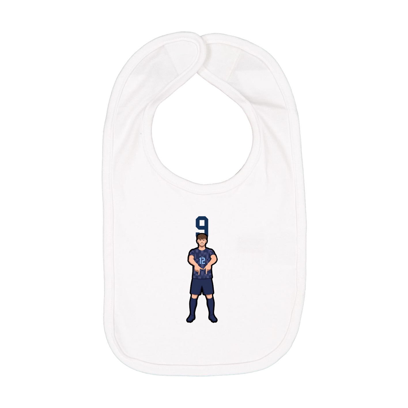 Infant Bib — Number Top in White