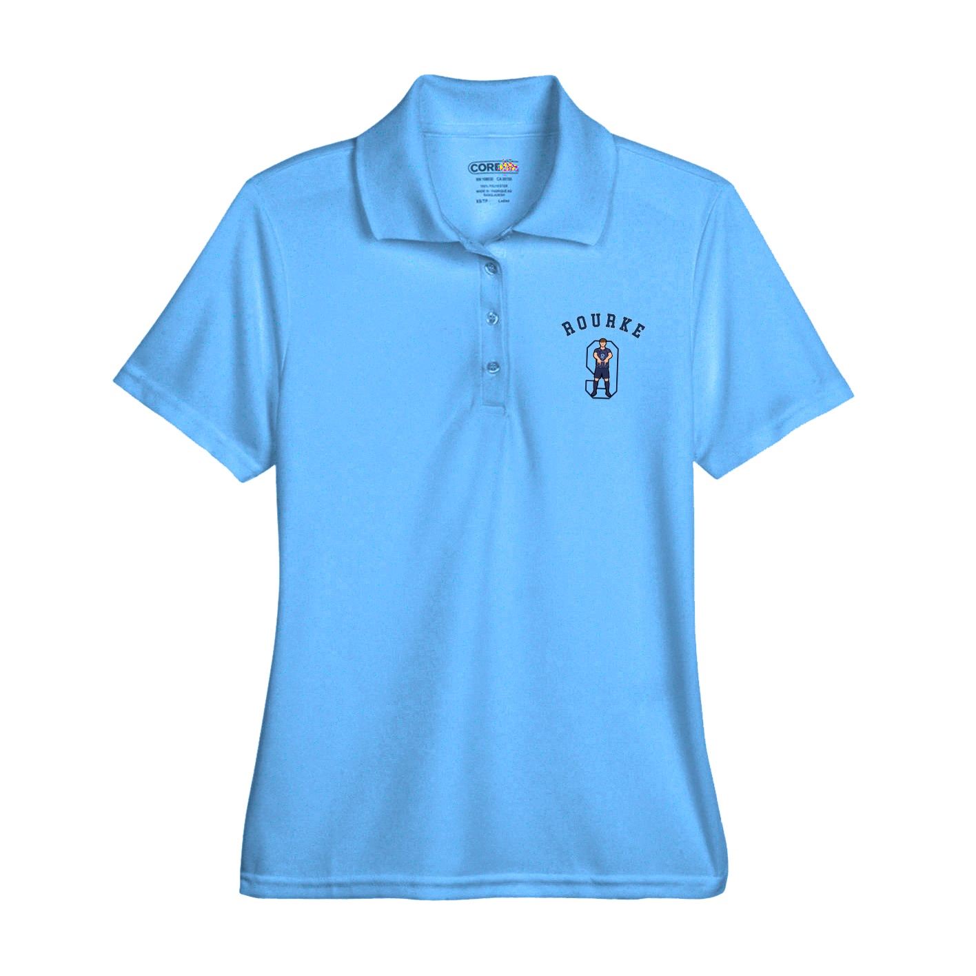 Womens Performance Polo — Shirsey Arch in Light Blue