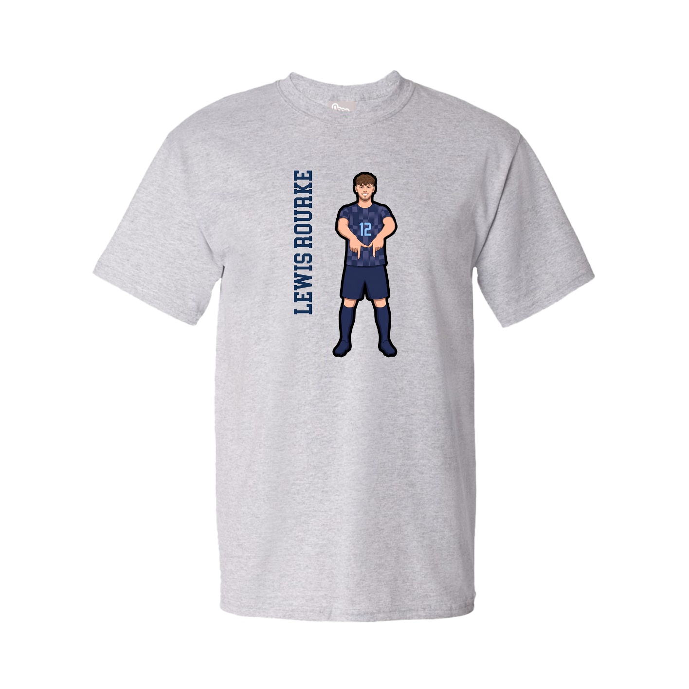 Tee — Name Vertical in Grey