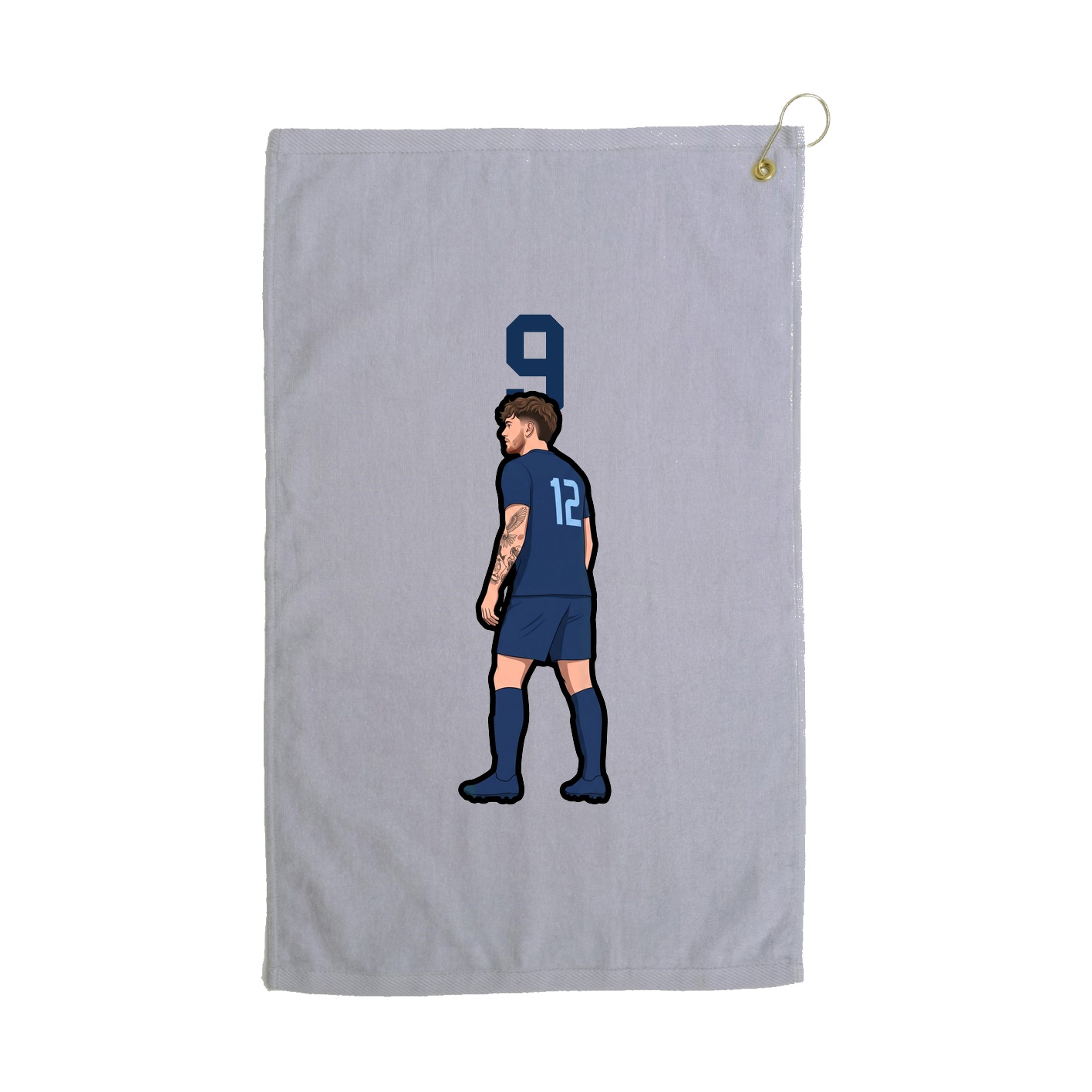 Golf Towel — Number Top in Grey