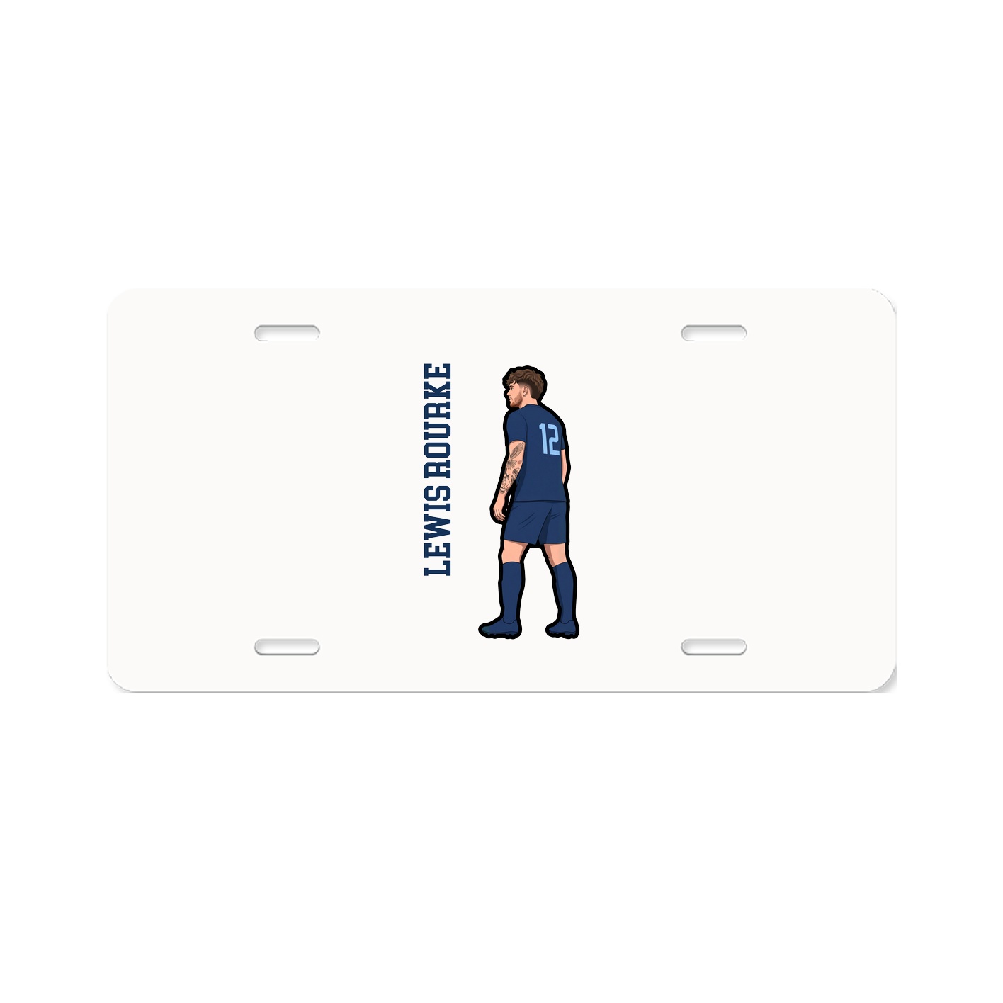 License Plate — Name Vertical in Classic