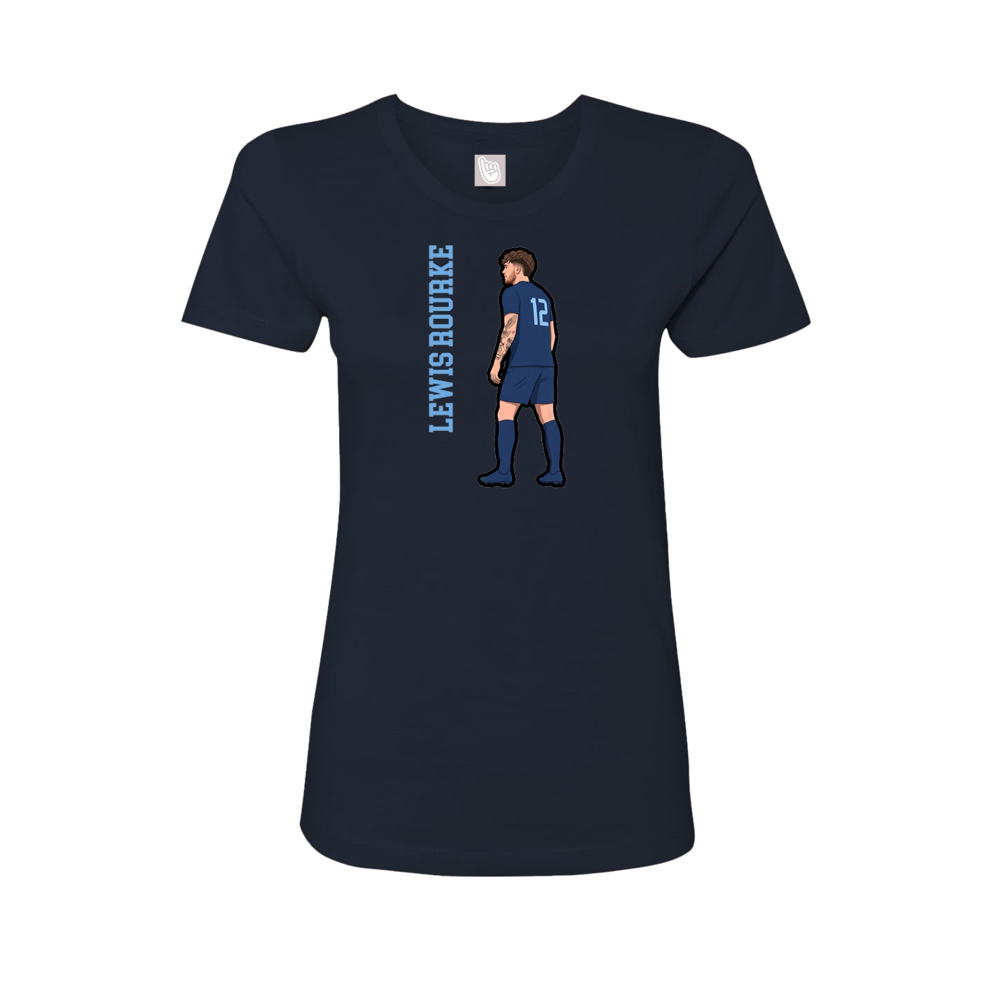Womens Tee — Name Vertical in Navy