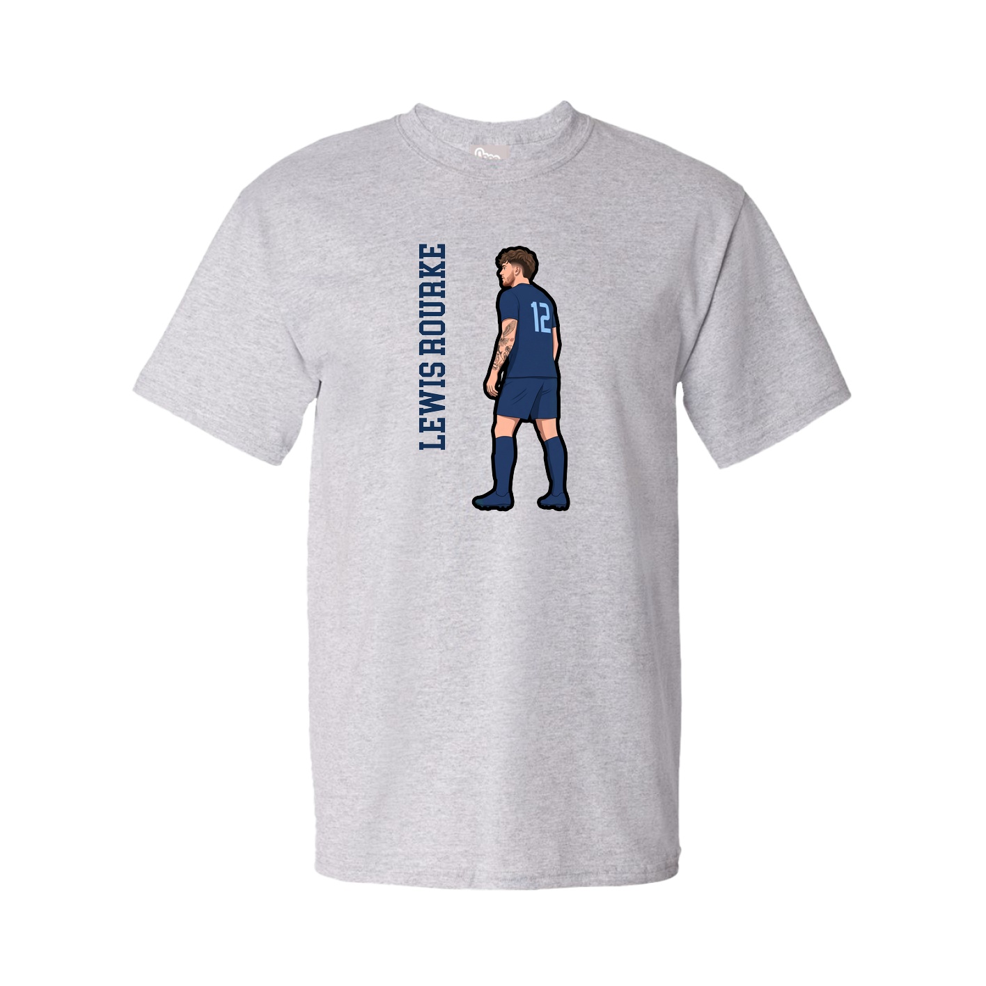 Youth Tee — Name Vertical in Grey
