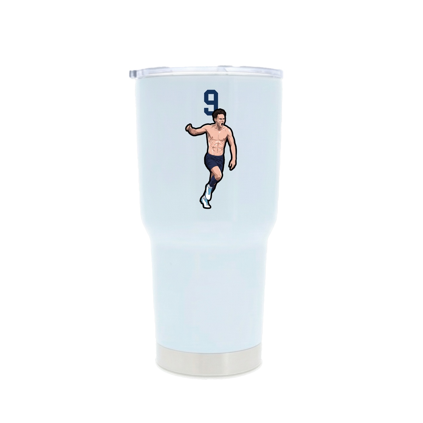30oz Stainless Steel Tumbler — Number Top in White