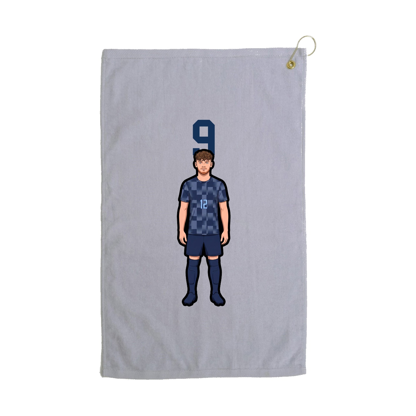 Golf Towel — Number Top in Grey