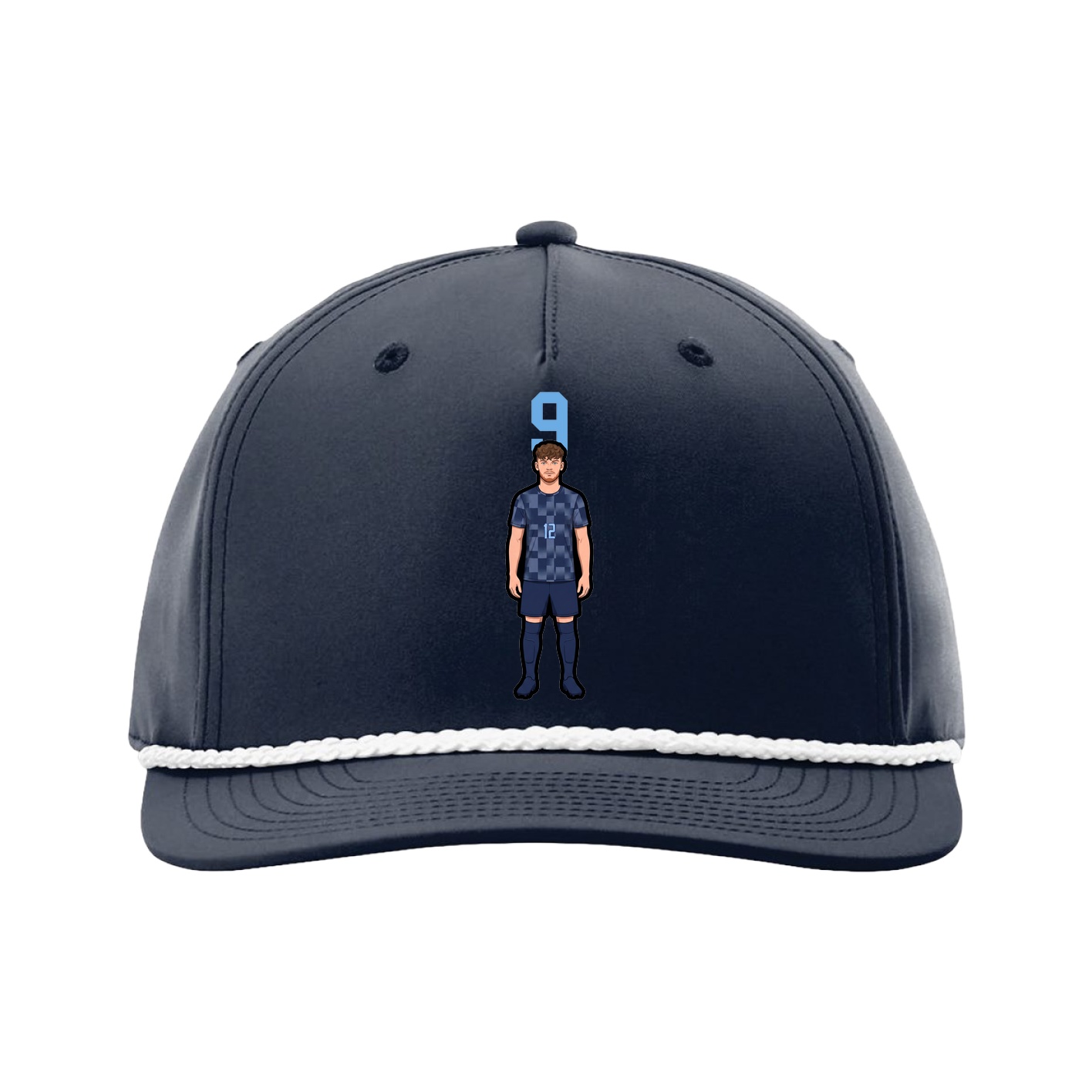 Five-Panel Classic Rope Cap — Number Top in Navy