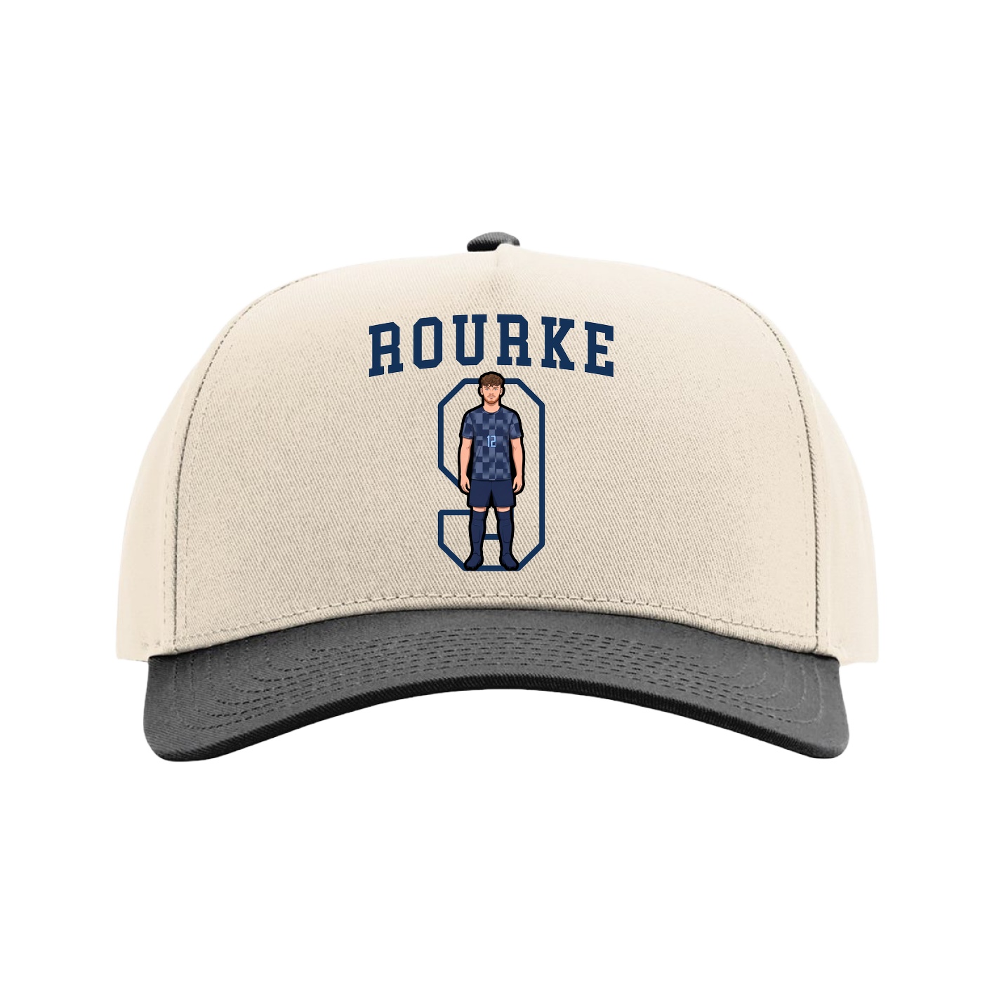 Full Fabric Five-Panel Champ Cap — Shirsey in Cream/Black