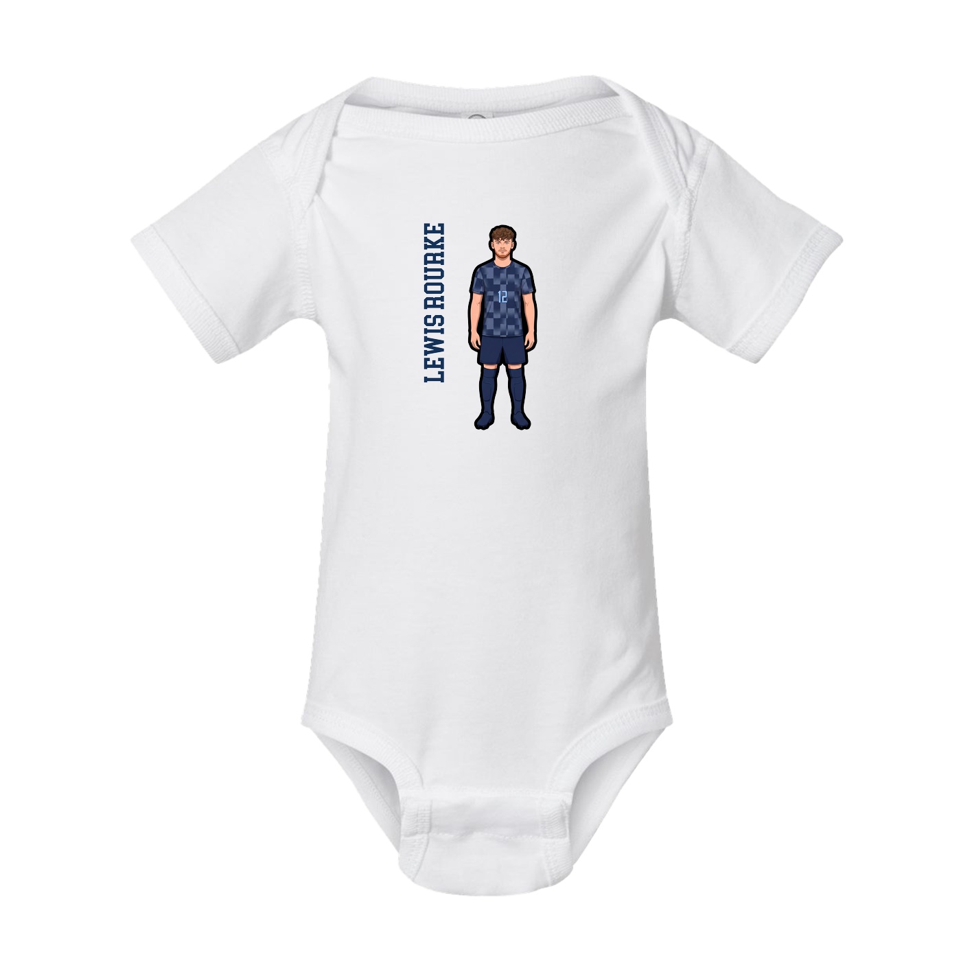 Baby Onesie — Name Vertical in White