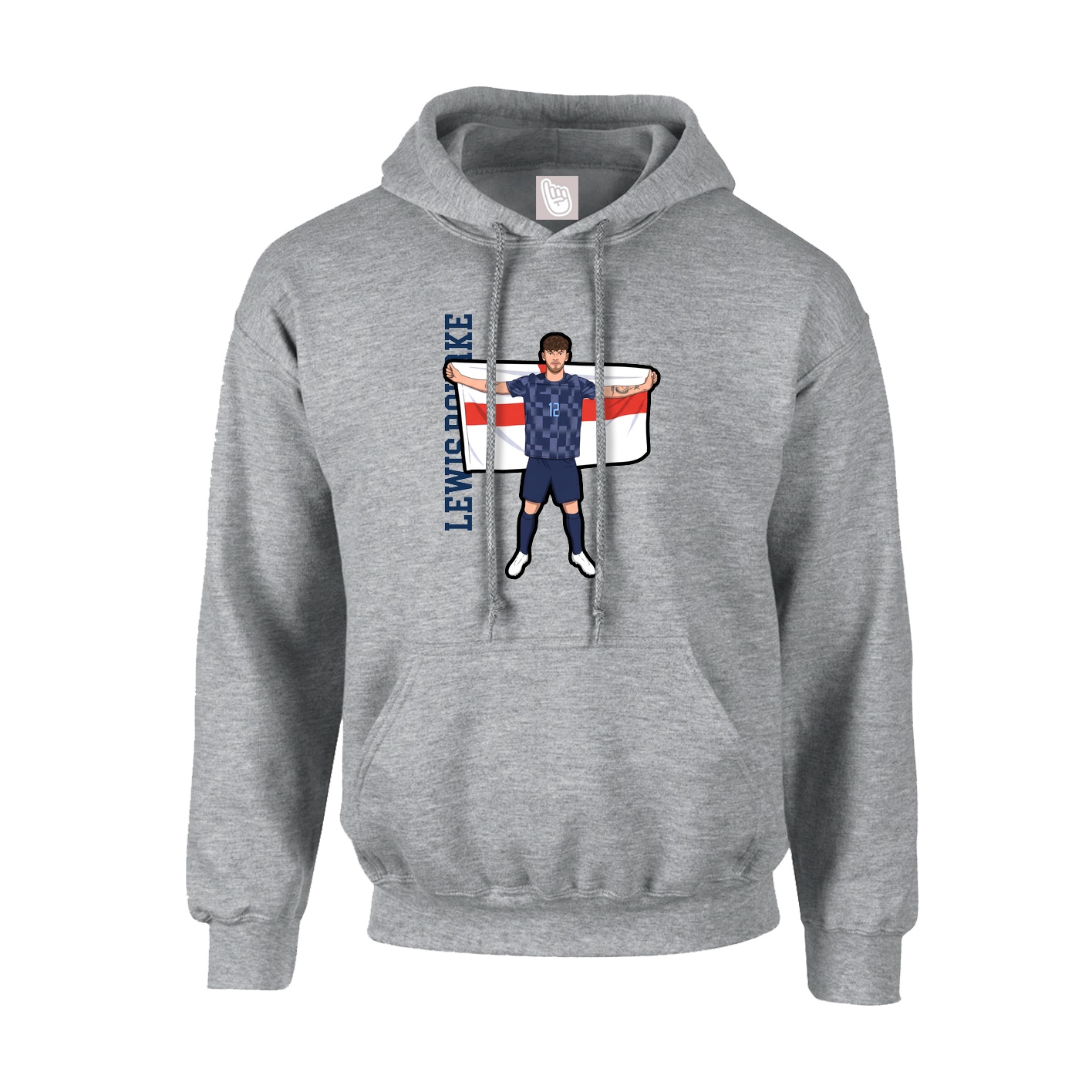Hoodie — Name Vertical in Grey