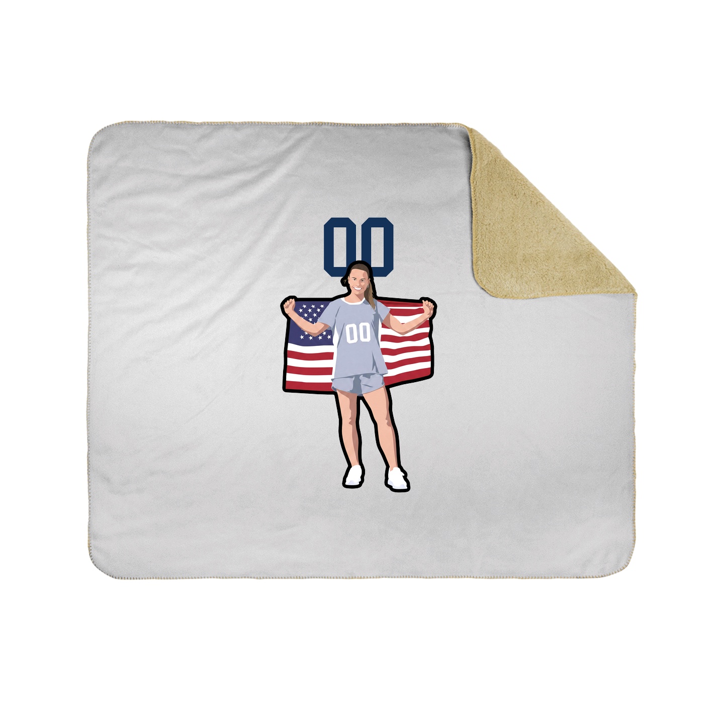 Throw Blanket — Number Top in White
