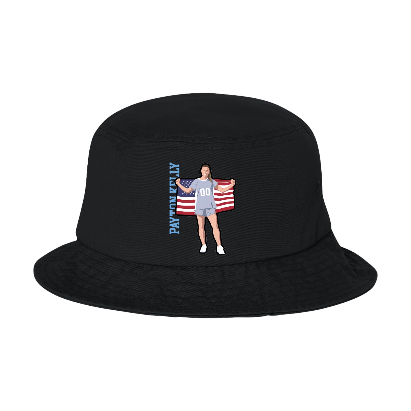 Bucket Cap — Name Vertical in Black