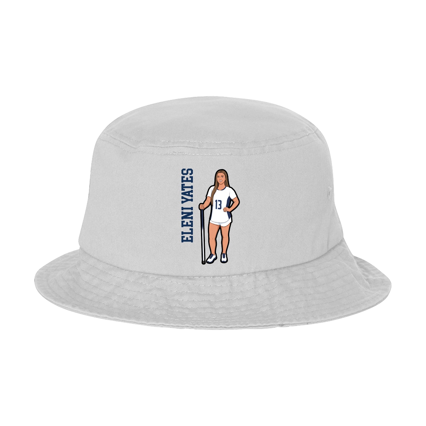 Bucket Cap — Name Vertical in White