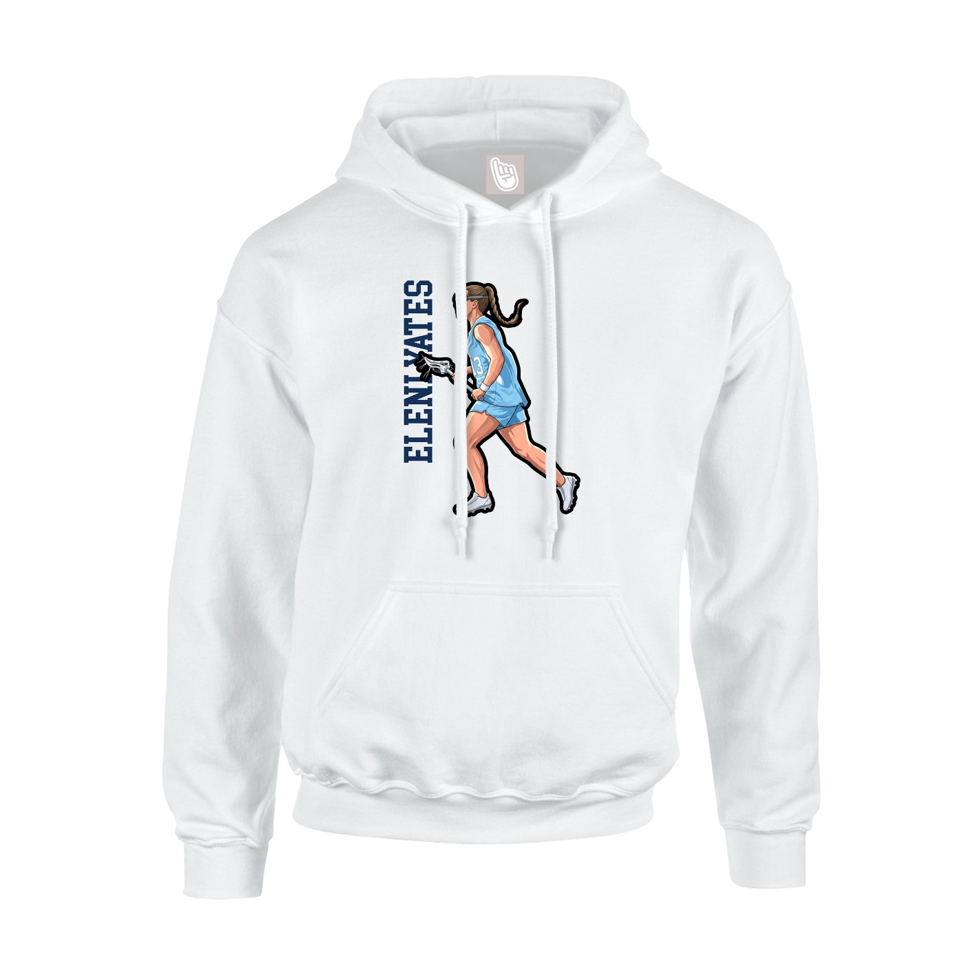 Youth Hoodie — Name Vertical in White