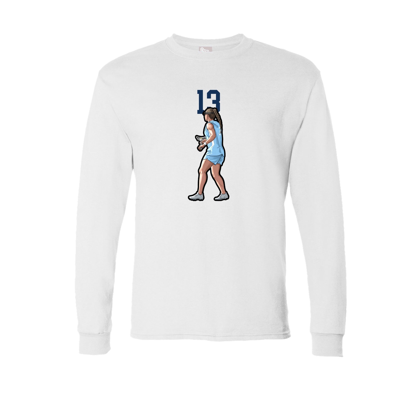 Long Sleeve Tee — Number Top in White