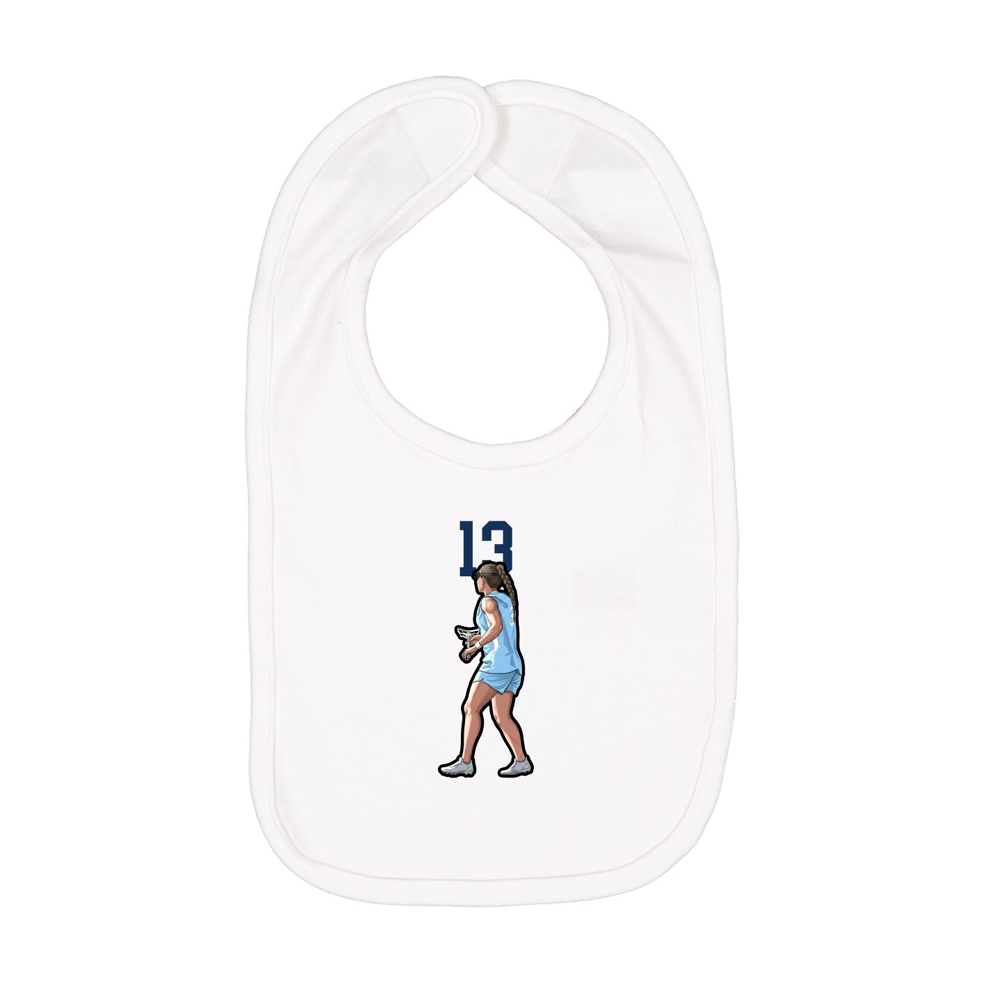 Infant Bib — Number Top in White