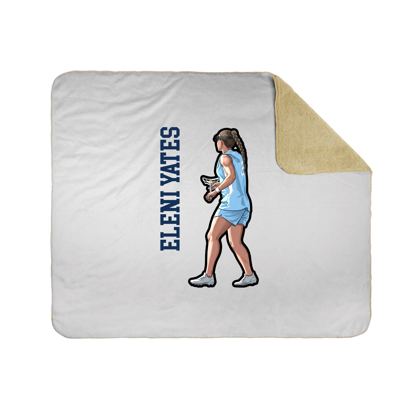 Throw Blanket — Name Vertical in White