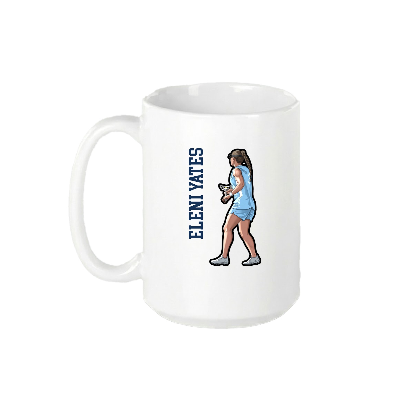 15oz Coffee Mug — Name Vertical in White