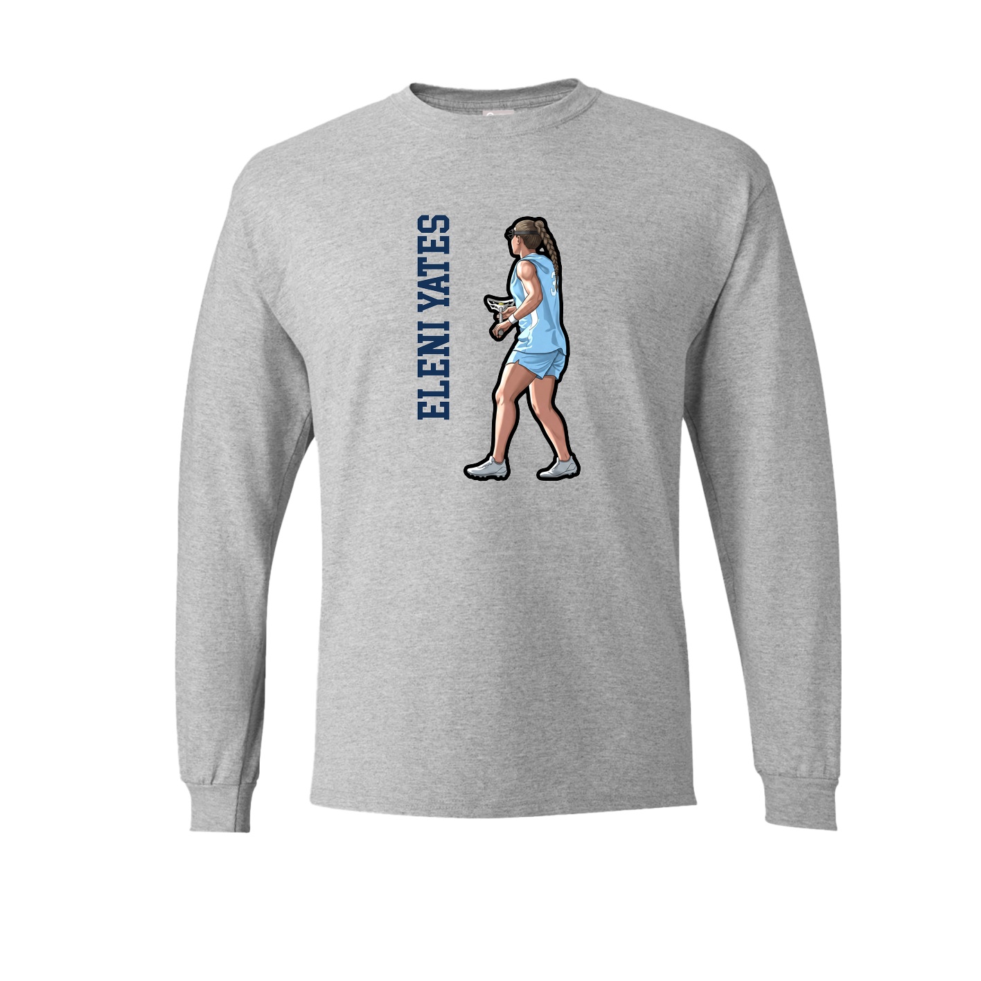 Long Sleeve Tee — Name Vertical in Grey