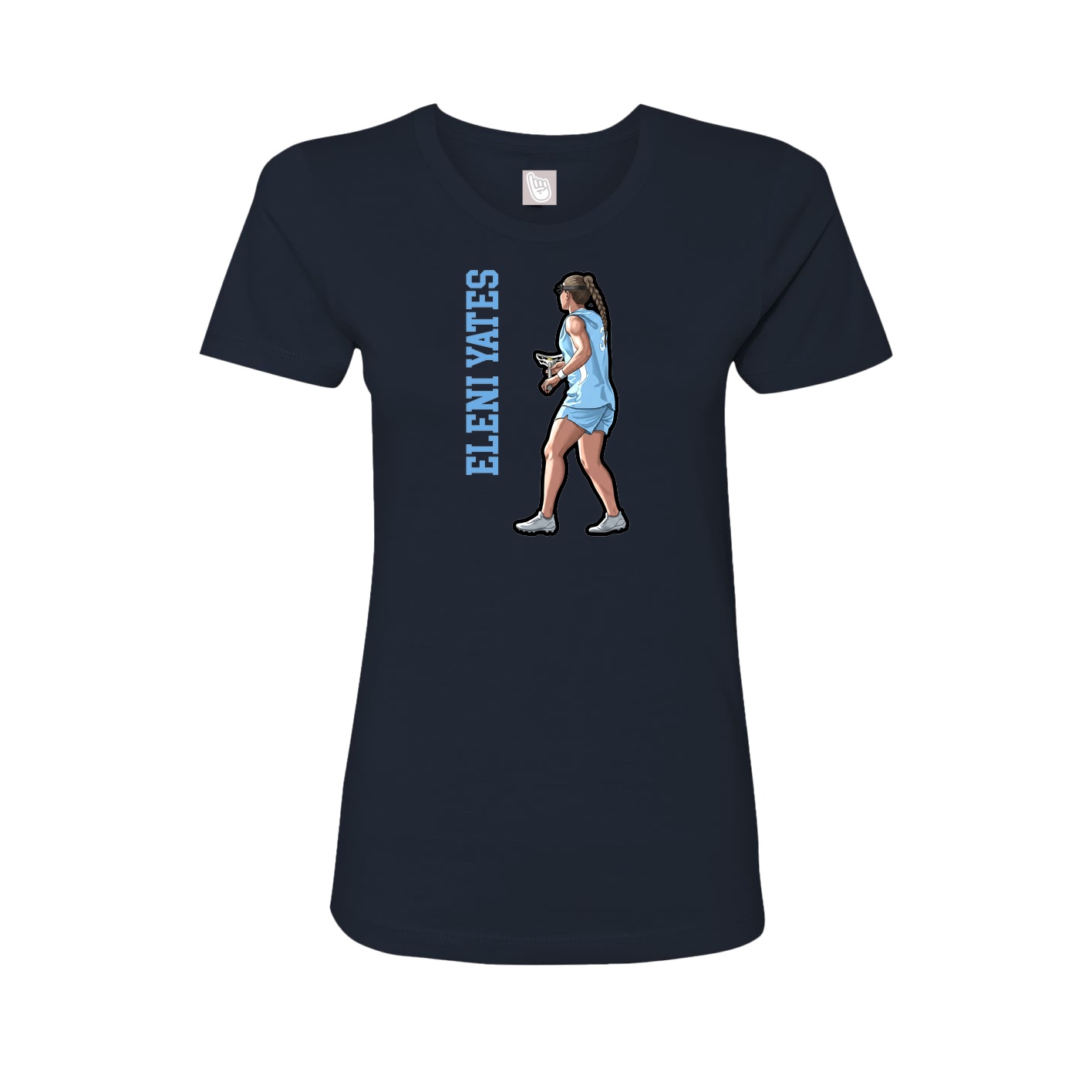 Womens Tee — Name Vertical in Navy