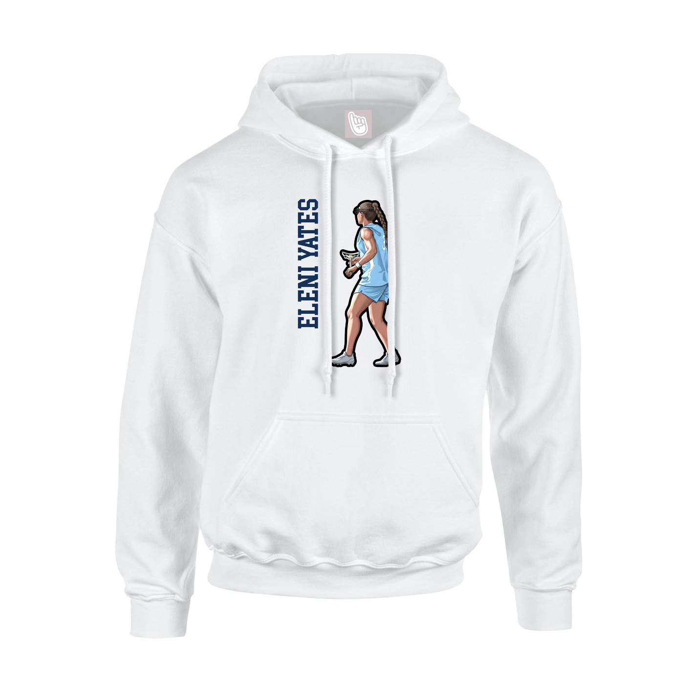 Hoodie — Name Vertical in White