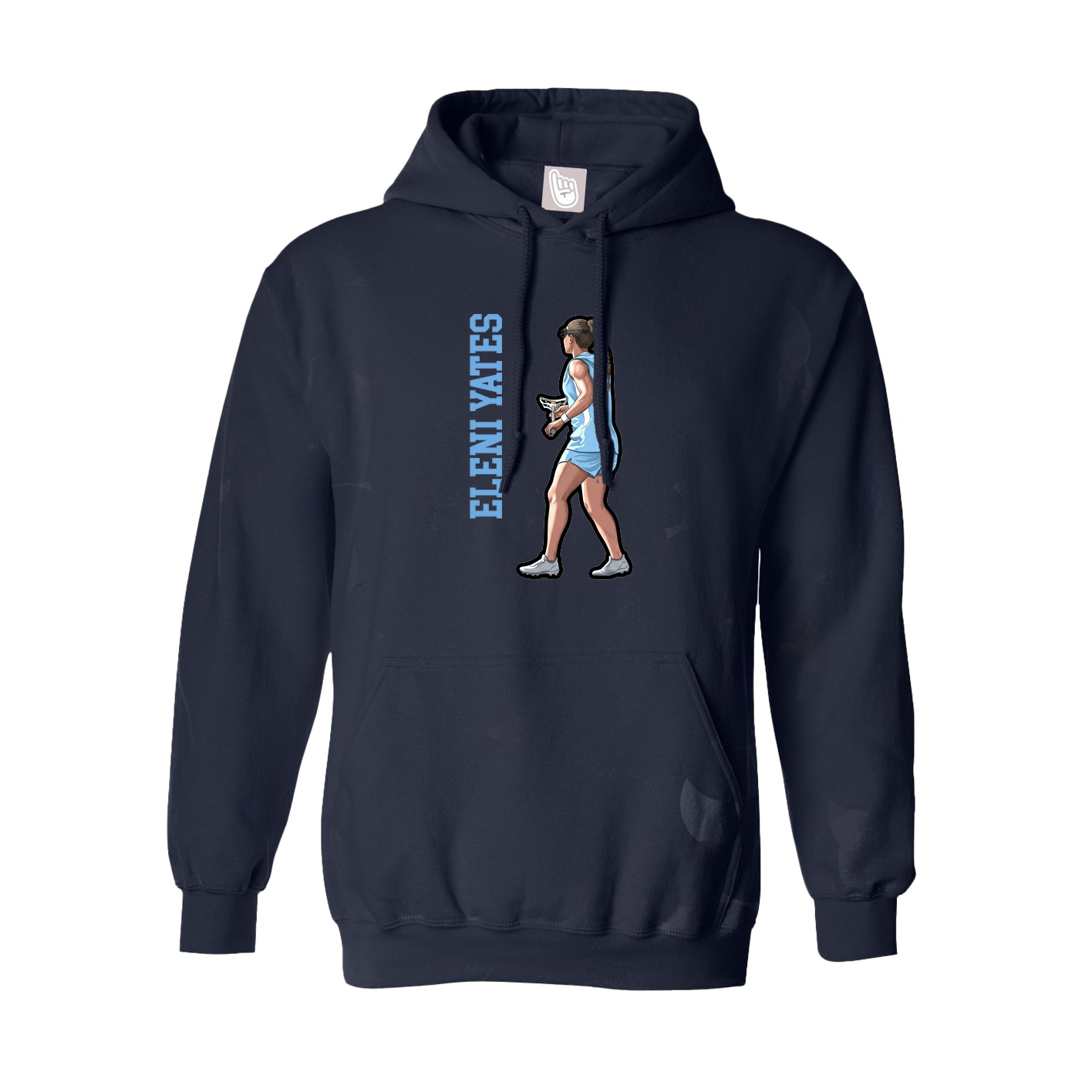 Youth Hoodie — Name Vertical in Navy
