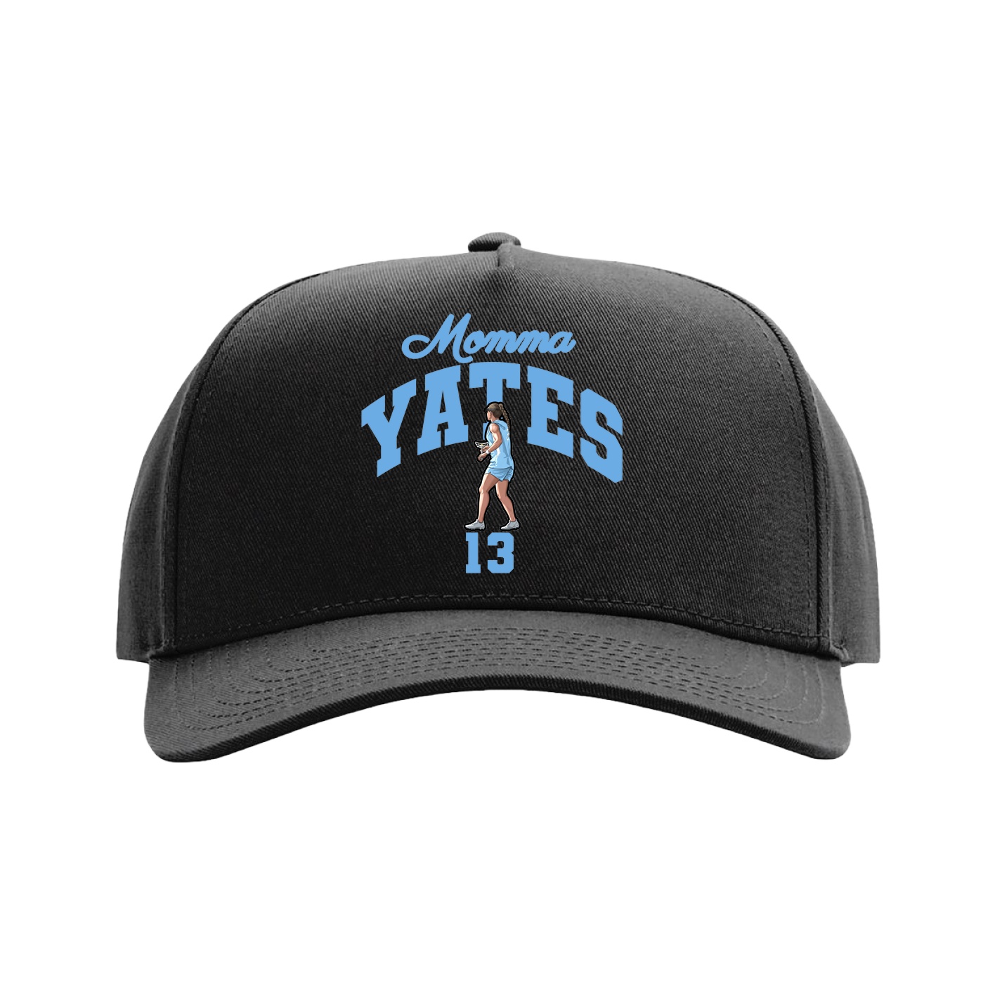 Full Fabric Five-Panel Champ Cap — Mothers Day Arch in Black