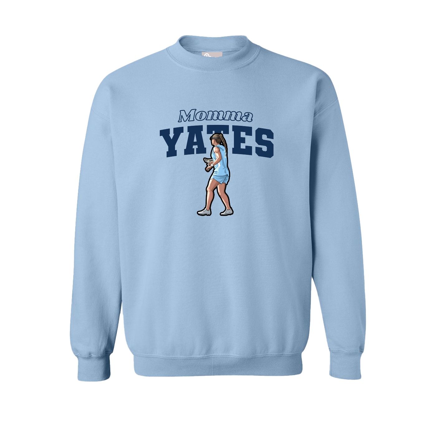 Fleece Crew — Mothers Day Block in Light Blue