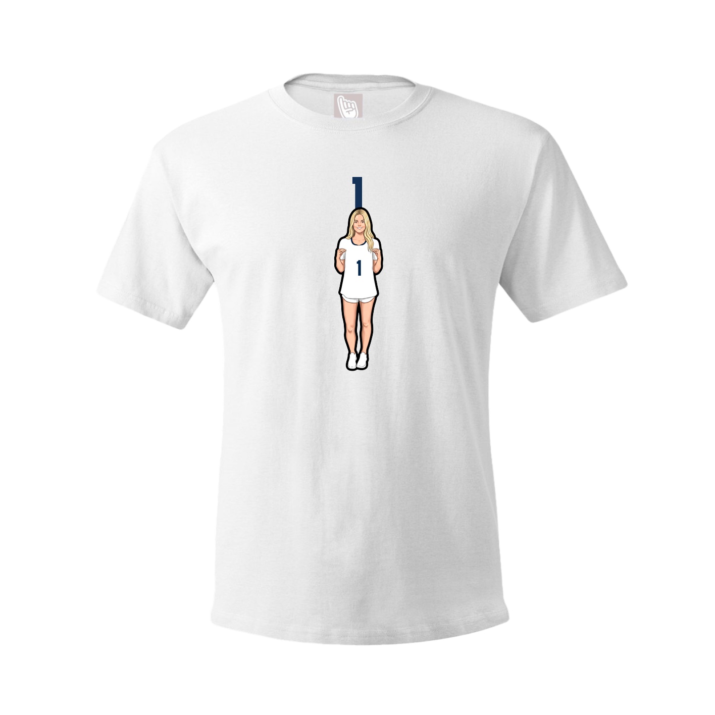 Youth Tee — Number Top in White