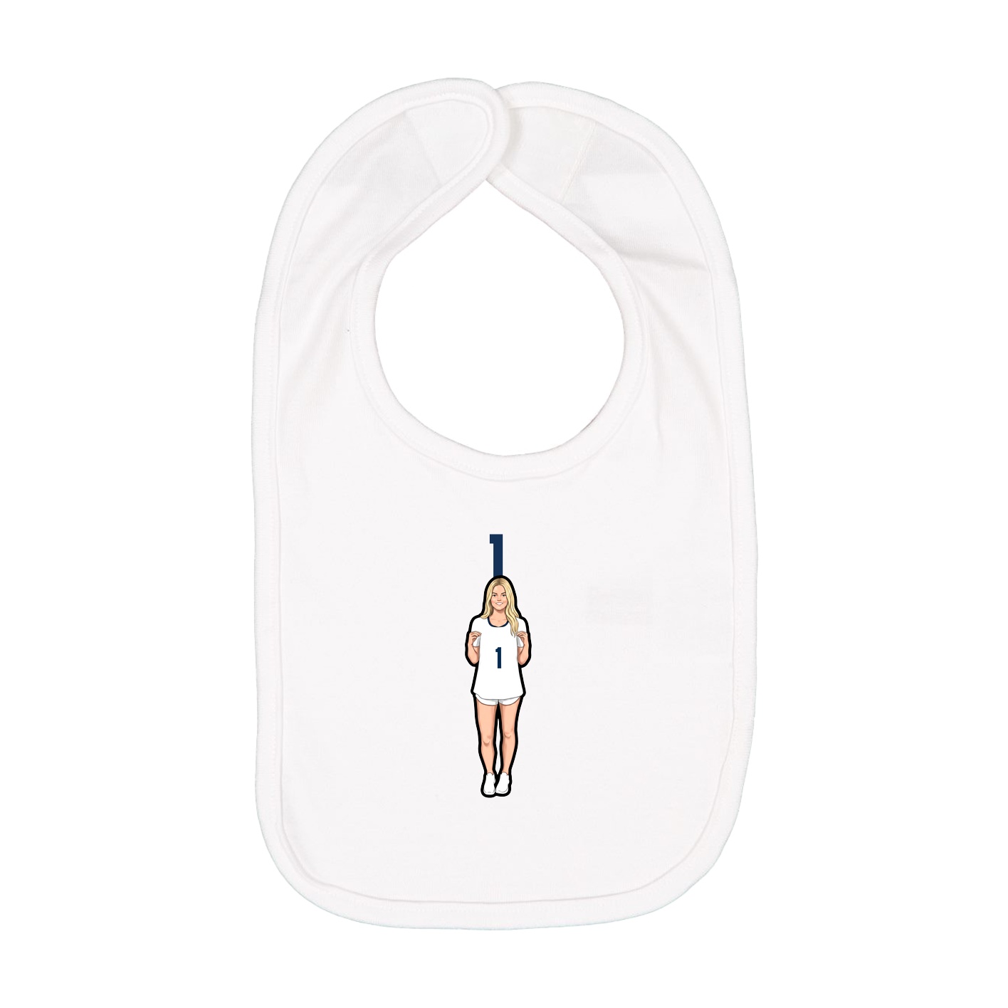 Infant Bib — Number Top in White