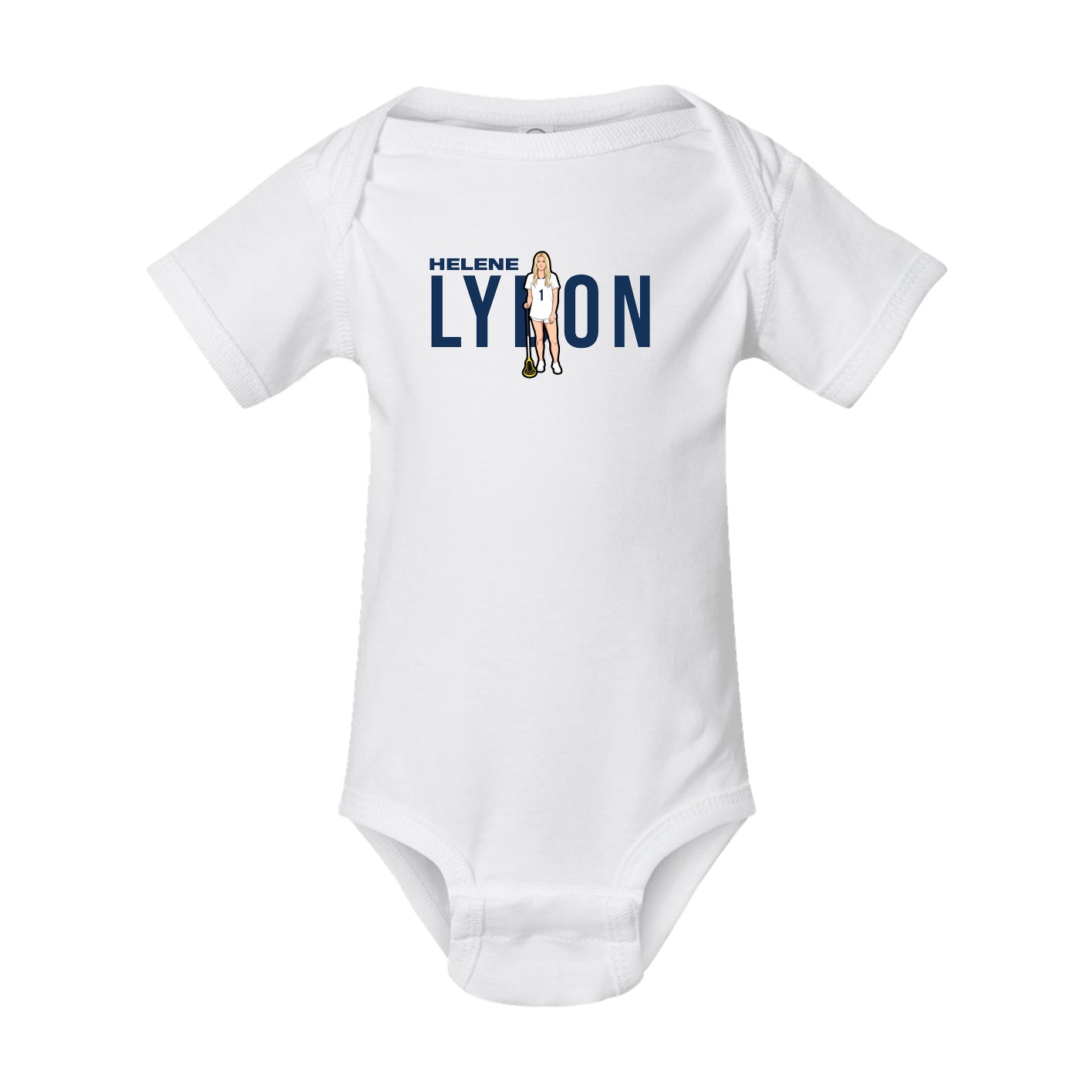 Baby Onesie — Player Name in White