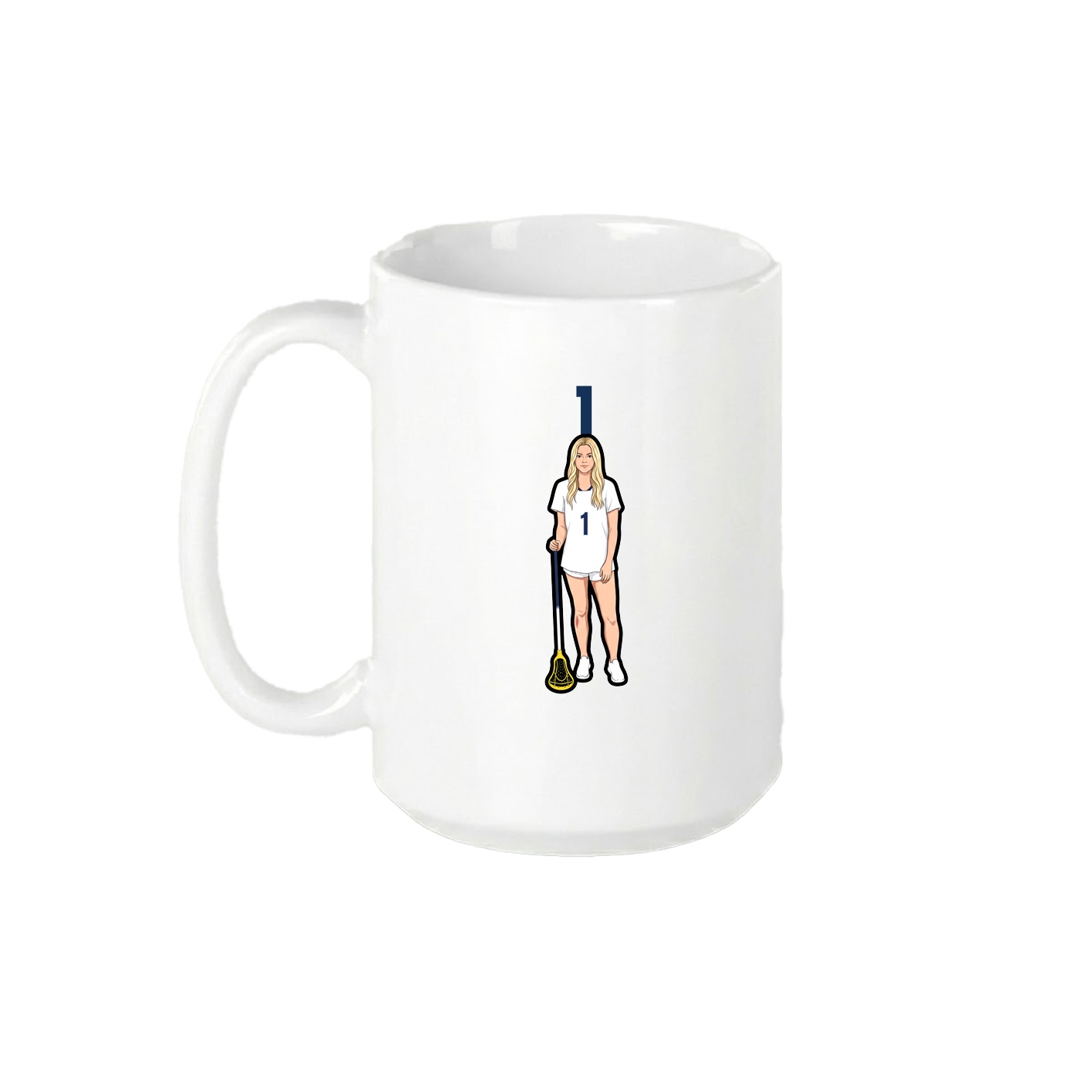 15oz Coffee Mug — Number Top in White