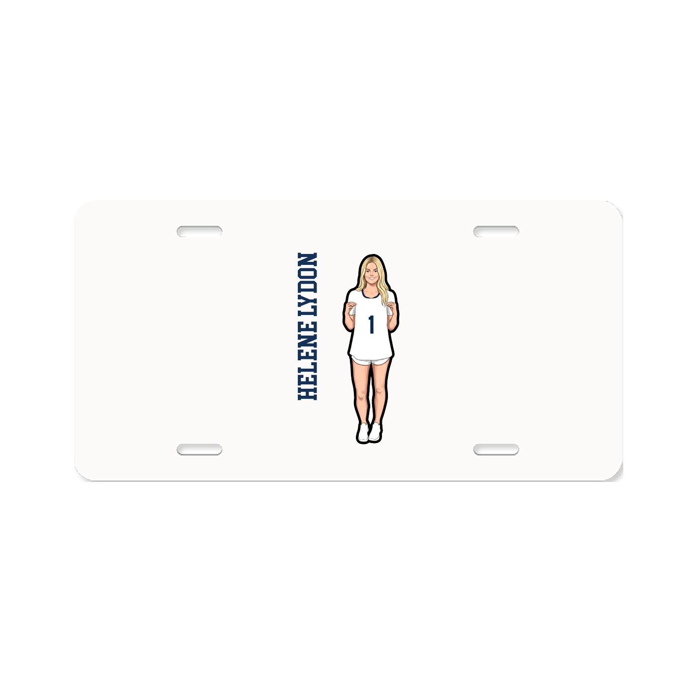 License Plate — Name Vertical in Classic