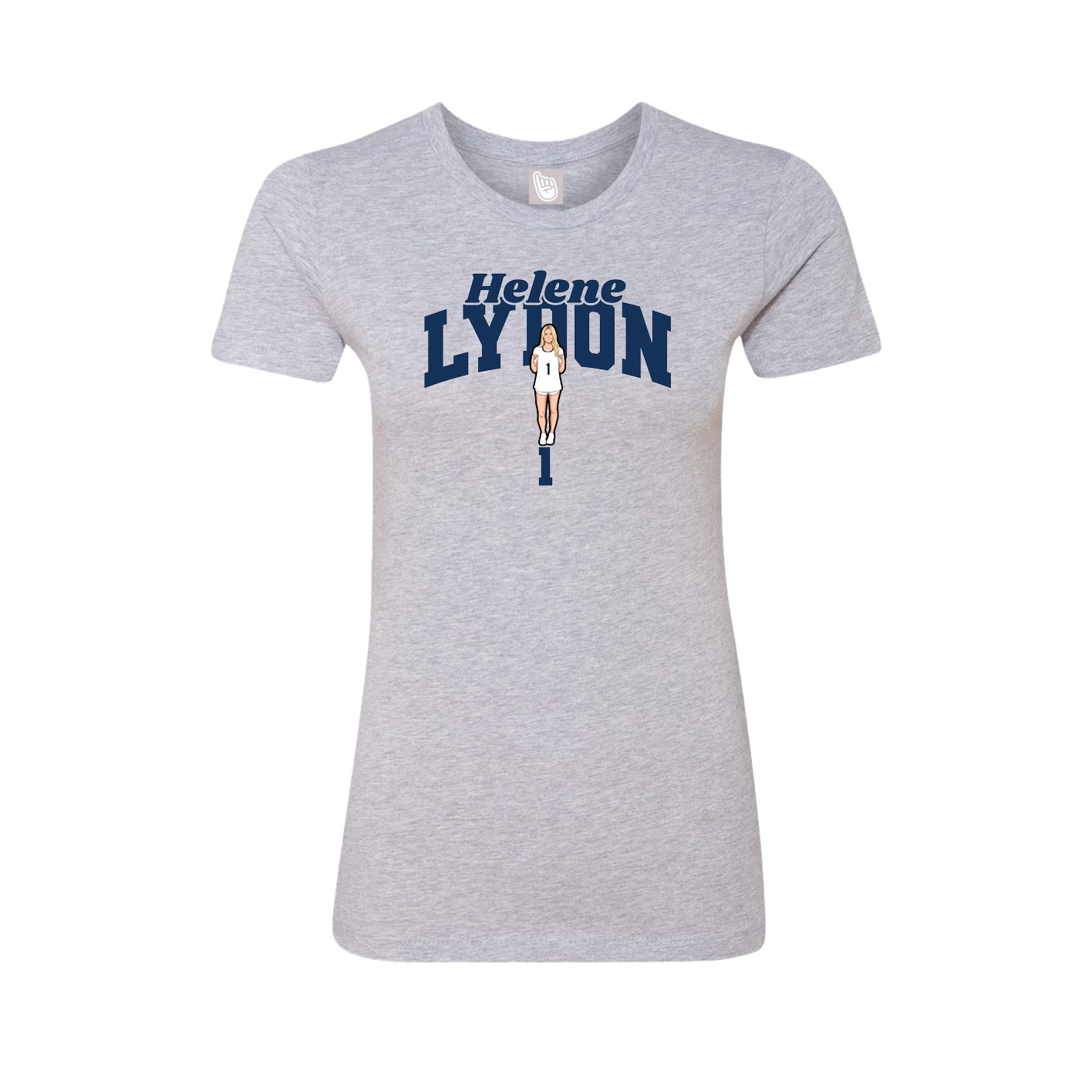 Fitted Women's Tee — Signature Arch in Grey