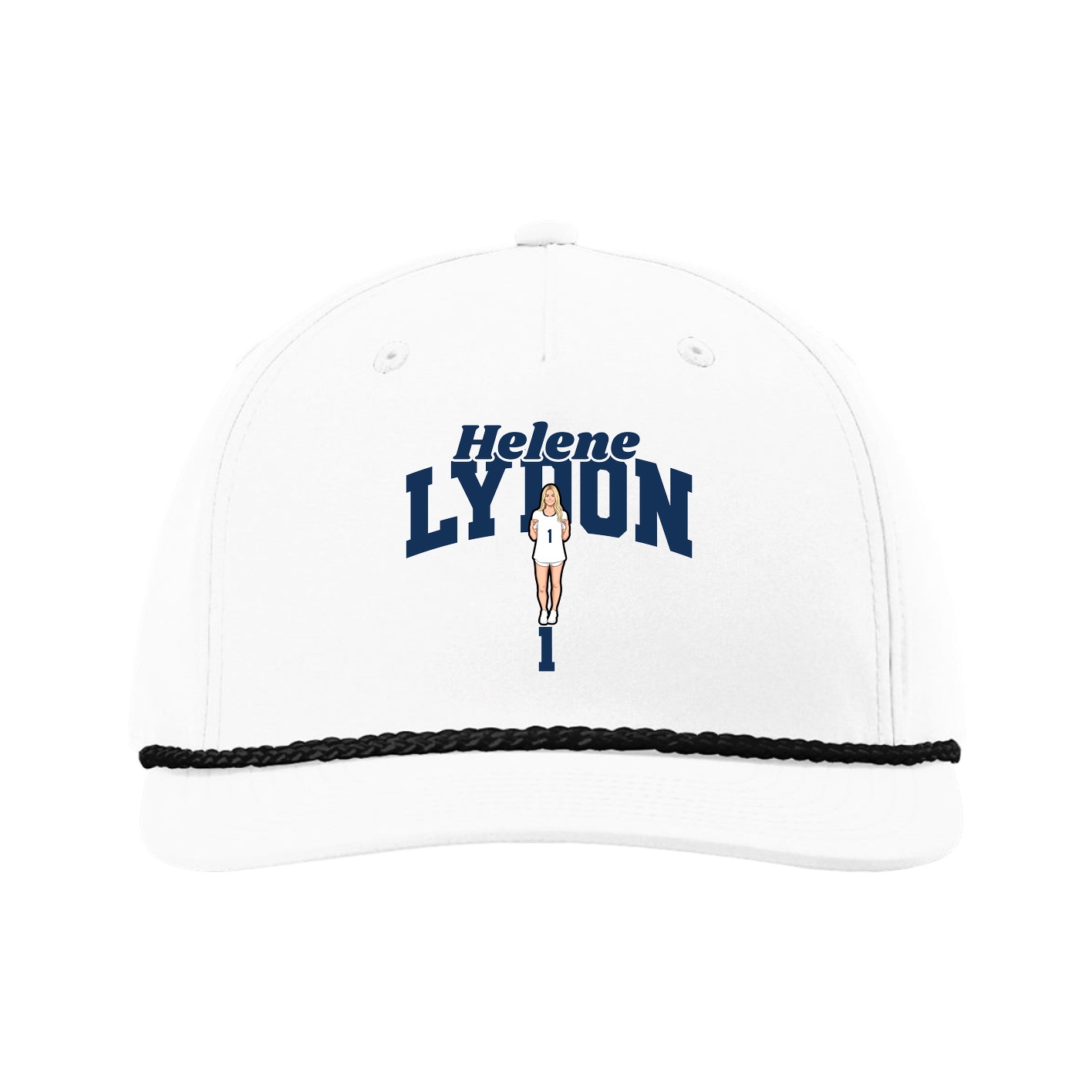 Five-Panel Classic Rope Cap — Signature Arch in White