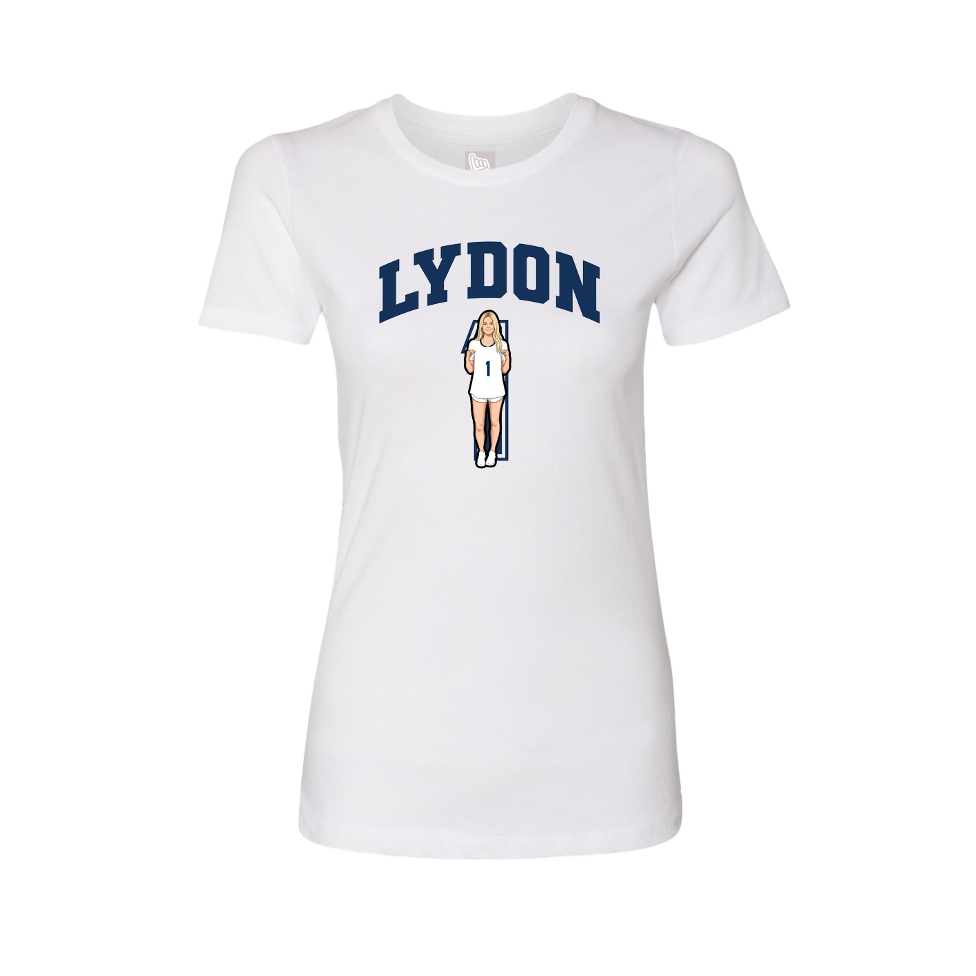Fitted Women's Tee — Number in White