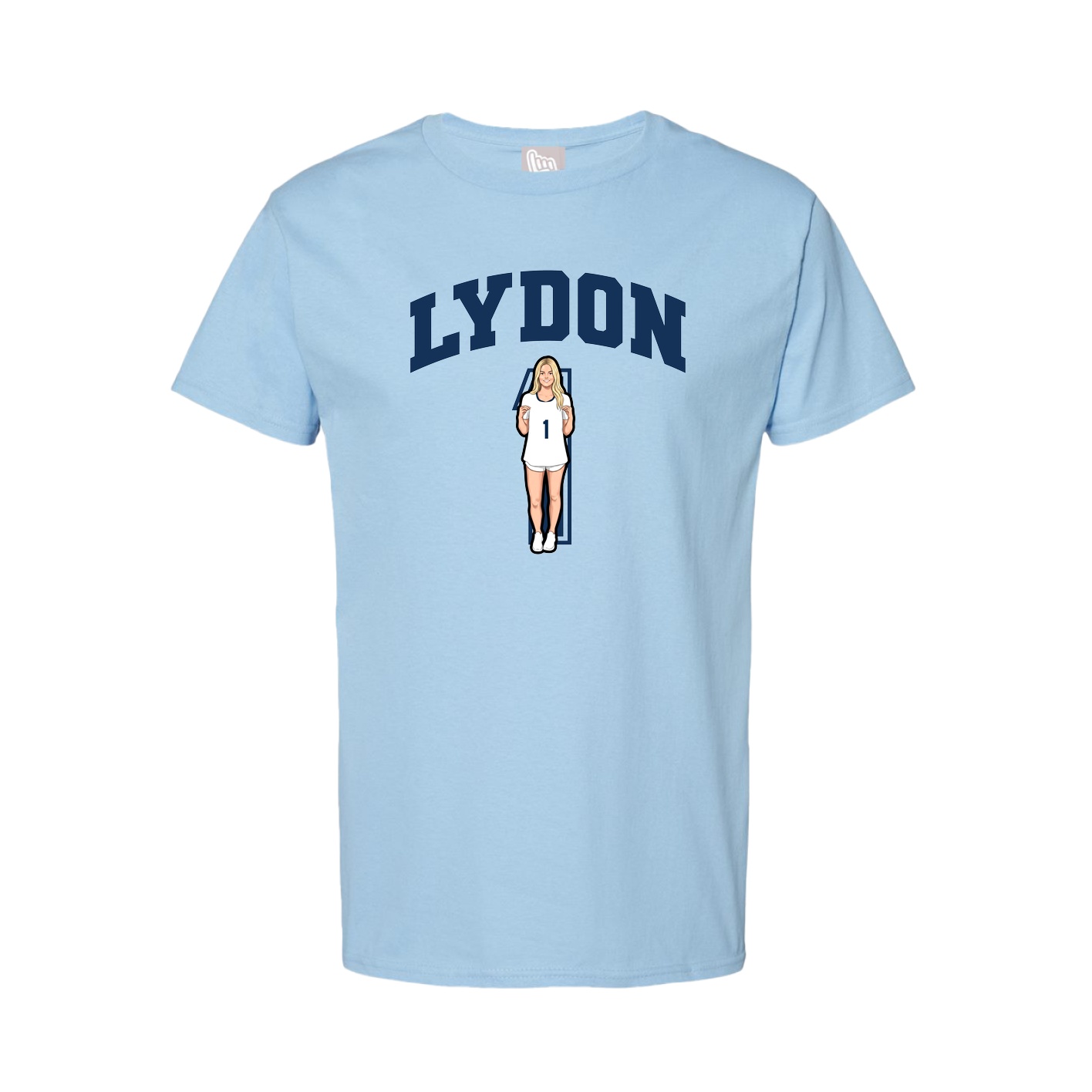 Youth Tee — Number in Light Blue