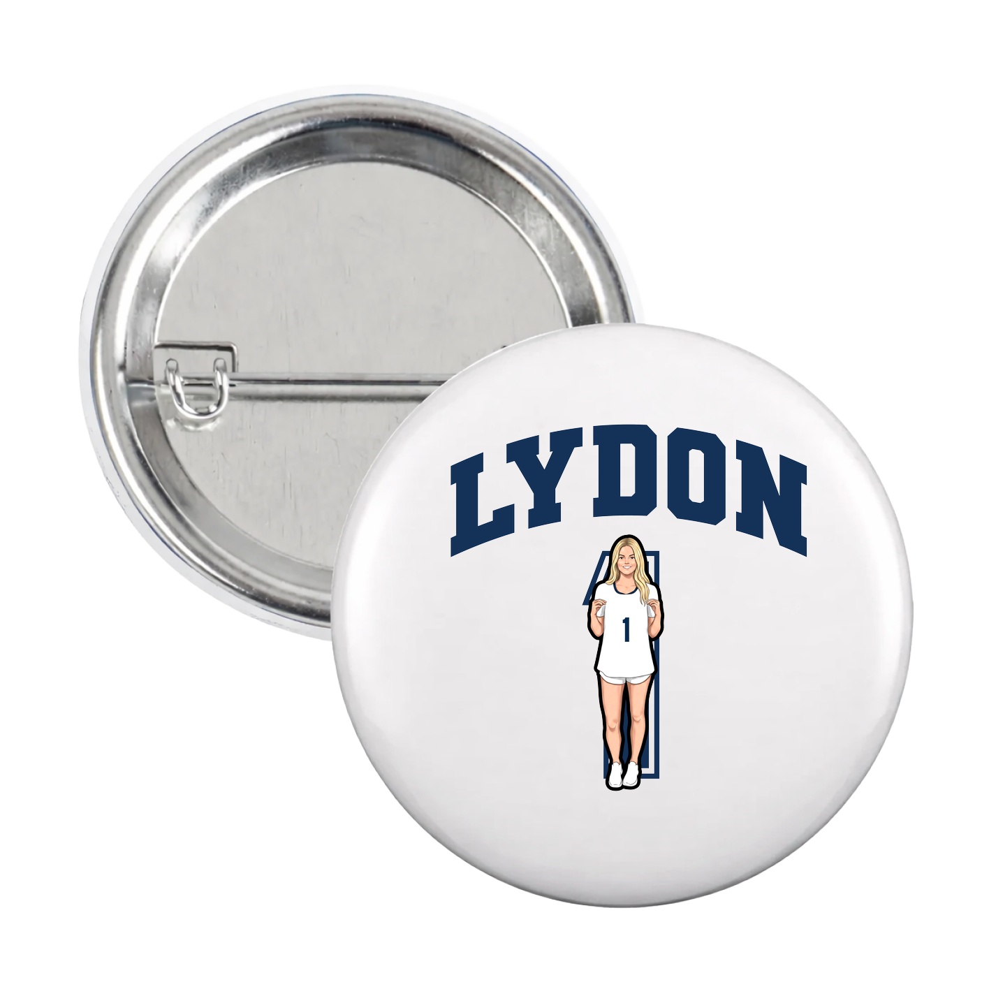 Game Day Button — Number in White