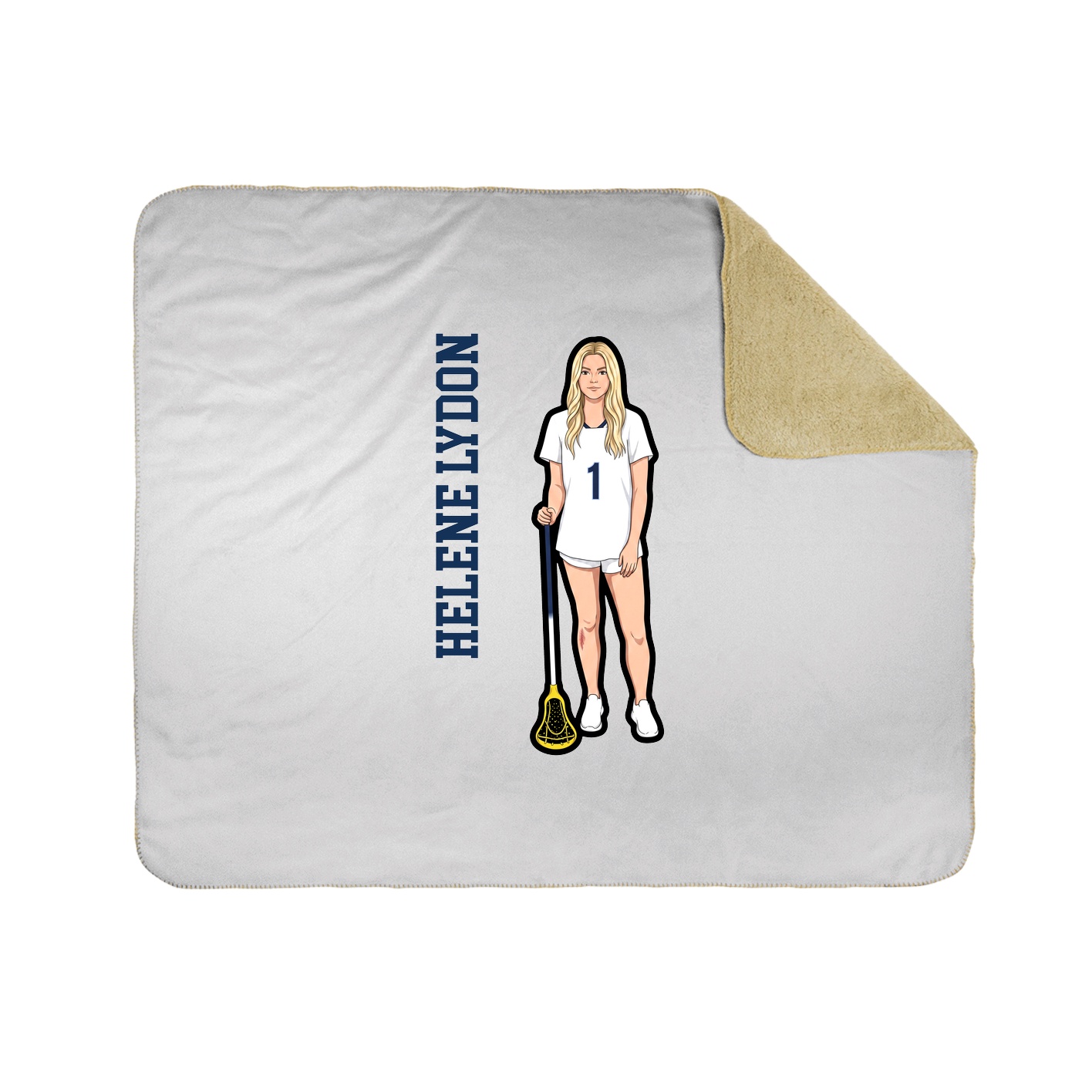 Throw Blanket — Name Vertical in White